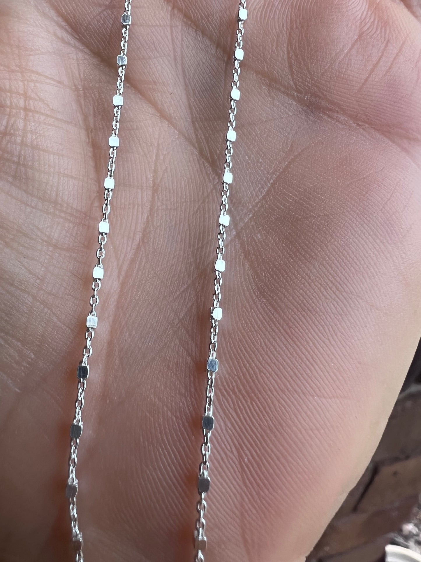 Sterling Silver Dainty Mirror Chain (made in Italy) 16β