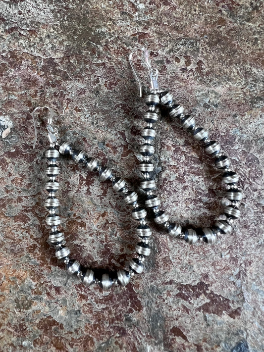 Sterling Silver Handmade 2 & 5mm Bench Beads Teardrop Earrings 2.75β