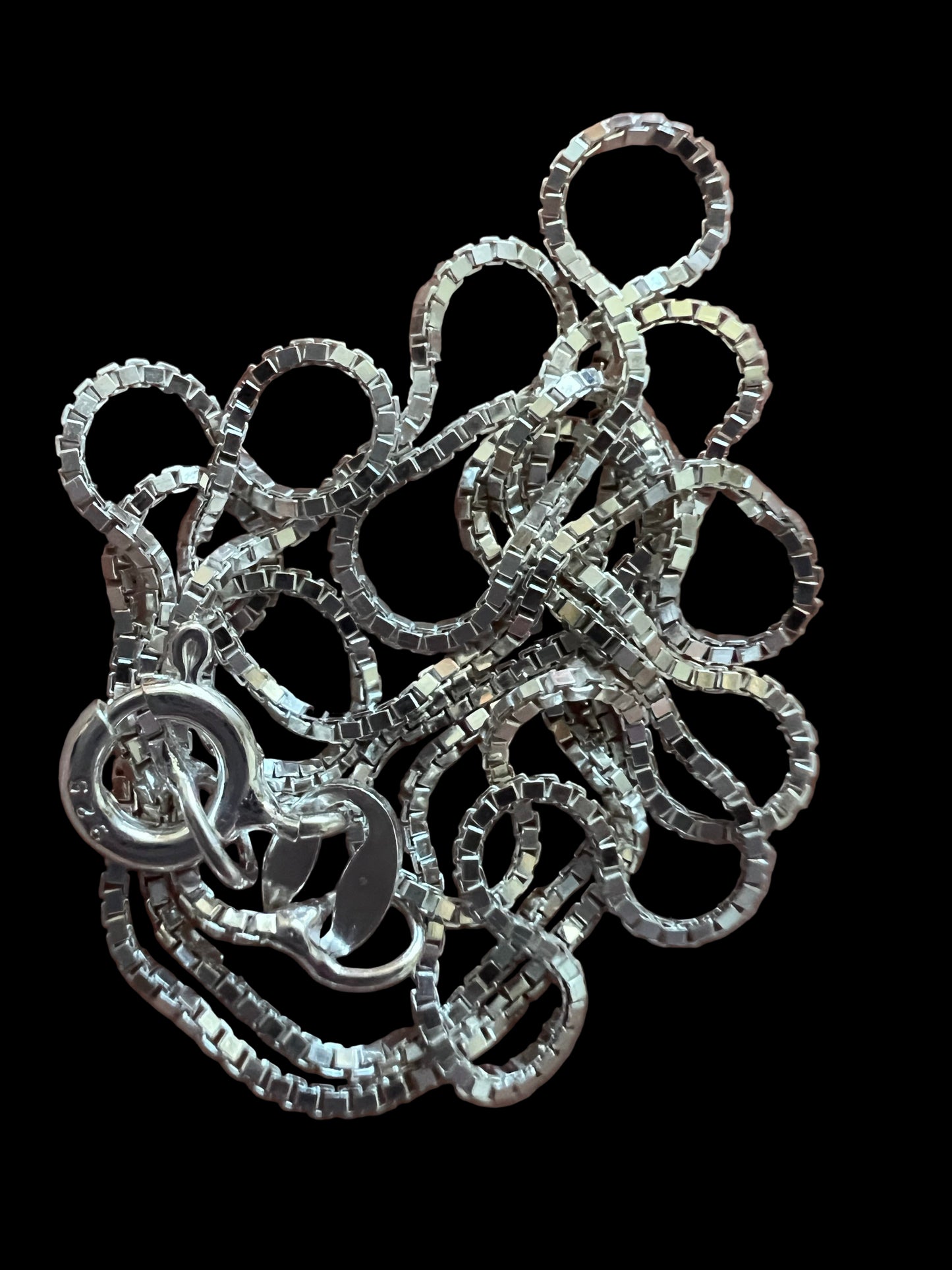 Dainty Sterling Silver High-shine Box Chain 1mm Necklace 18β