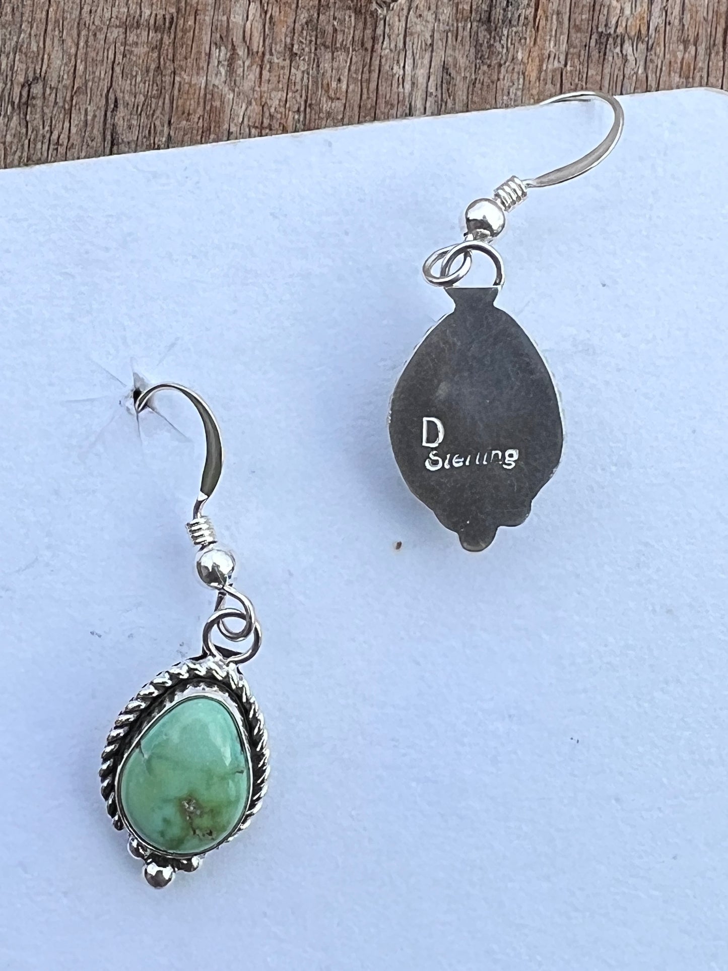 Native Navajo Handmade Sonoran Turquoise & Sterling Dangle Earrings 1.5β