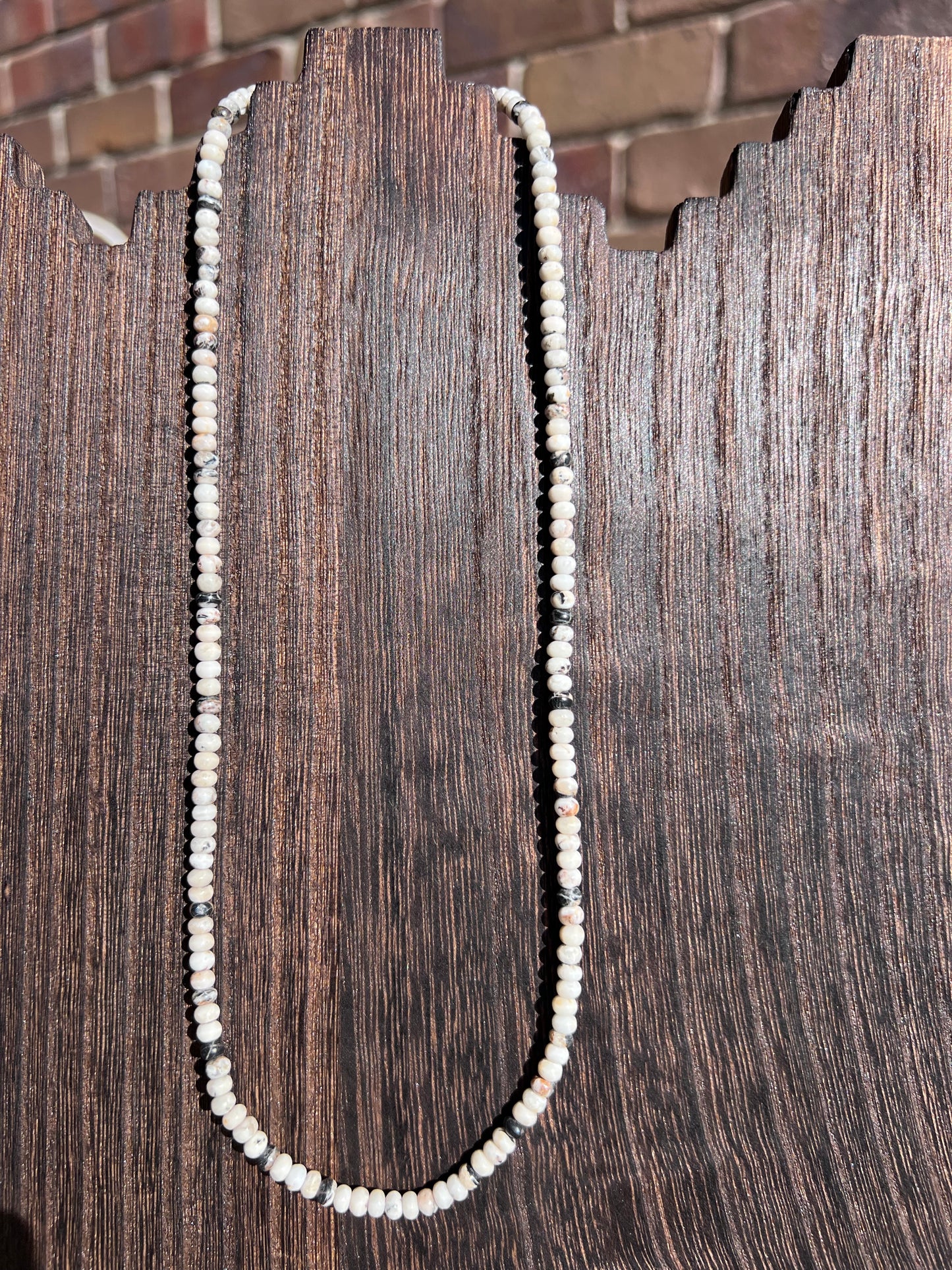 Genuine White Buffalo 4mm Rondelle Bead 19β Necklace