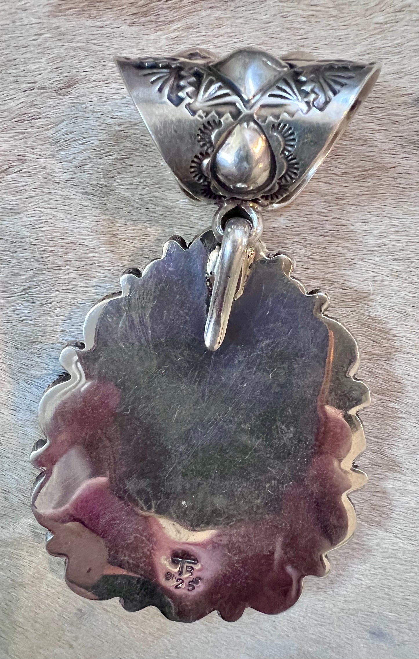 Navajo Handmade by Tyler Brown- Statement Piece!! Sonoran Gold Turquoise & Sterling Cluster Pendant with Detachable Bale- Shepherds Hook Option 3.5”x 2”