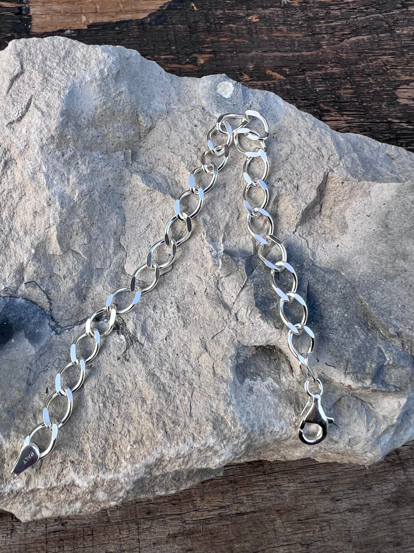 Sterling Silver (made in Italy) High-shine Link Bracelet Sz 7.5”