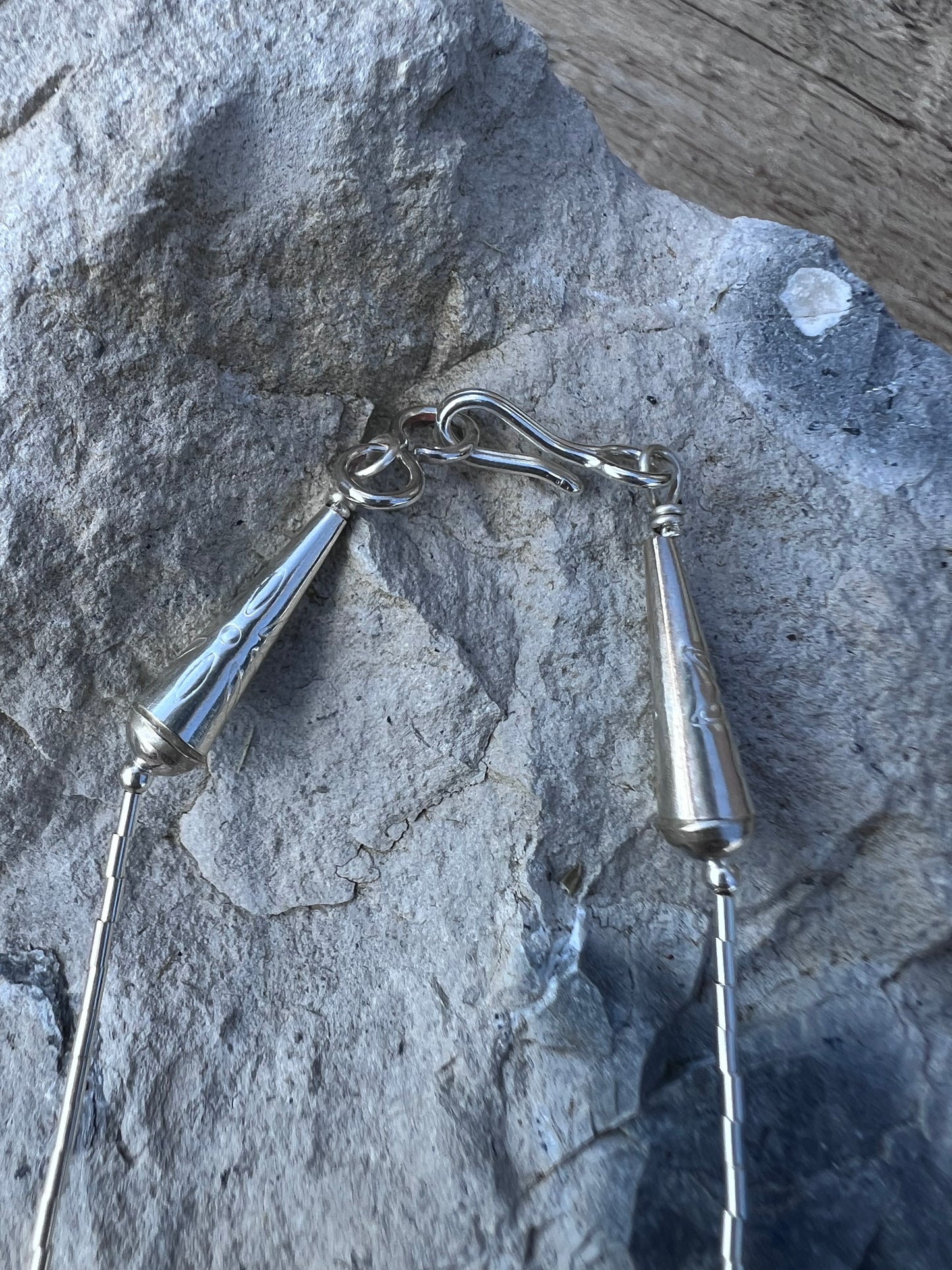 Southwest Sterling Silver Heishi & Fetish Animal Necklace 18ββ
