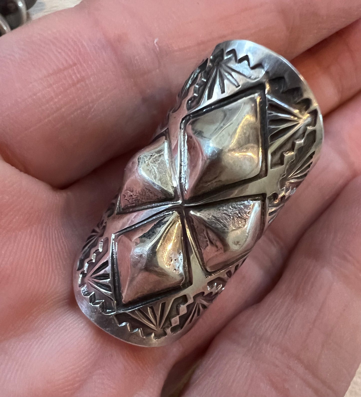 Navajo Handmade by Tyler Brown- Statement Piece!! Sonoran Gold Turquoise & Sterling Cluster Pendant with Detachable Bale- Shepherds Hook Option 3.5”x 2”