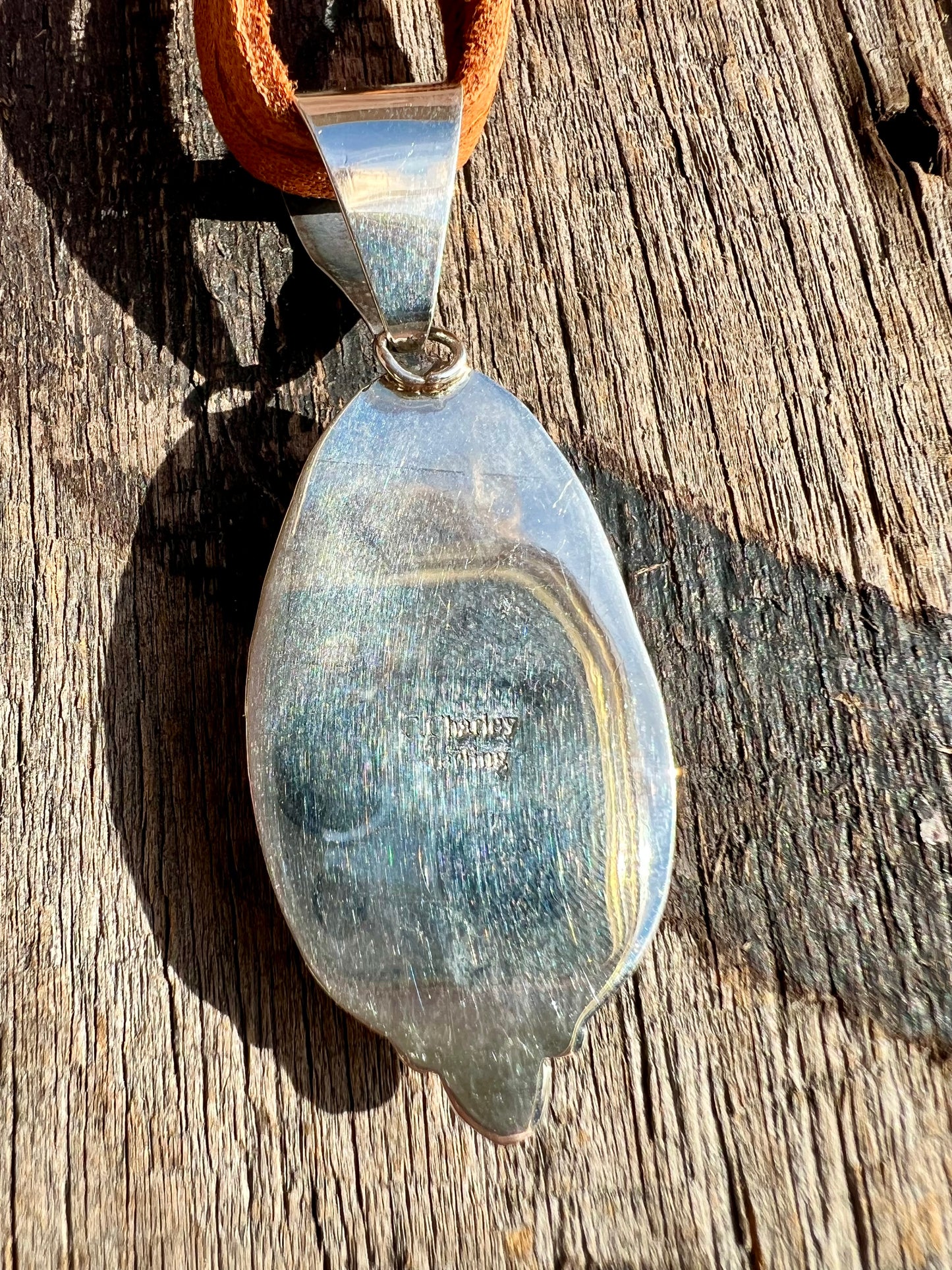 Golden Hills Turquoise & Sterling Silver Pendant - Navajo Handmade by Chris Charley