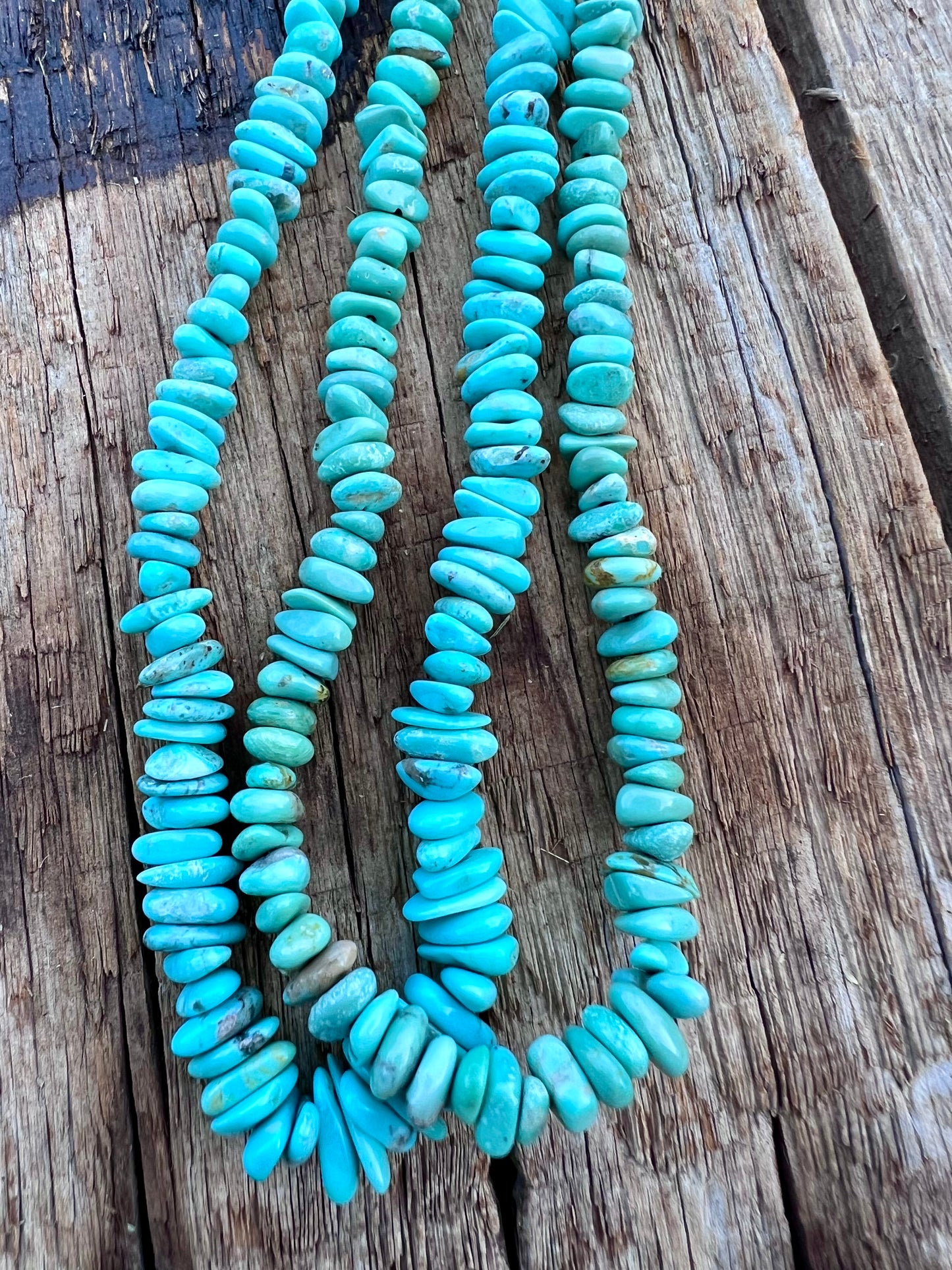 2 Single-Strand 19β Campitos Turquoise Necklaces w/ Sterling Clasp