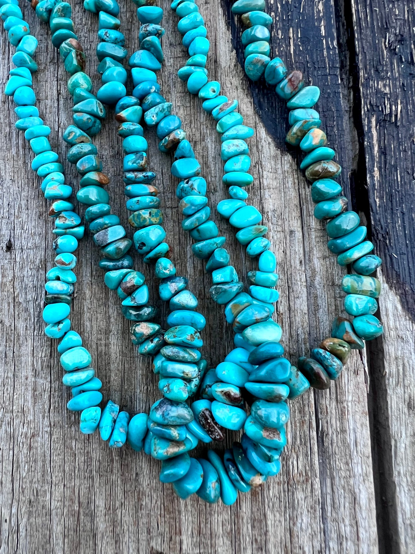 3 Single-Strand 19” Manshaan Turquoise Necklaces w/ Sterling Clasp