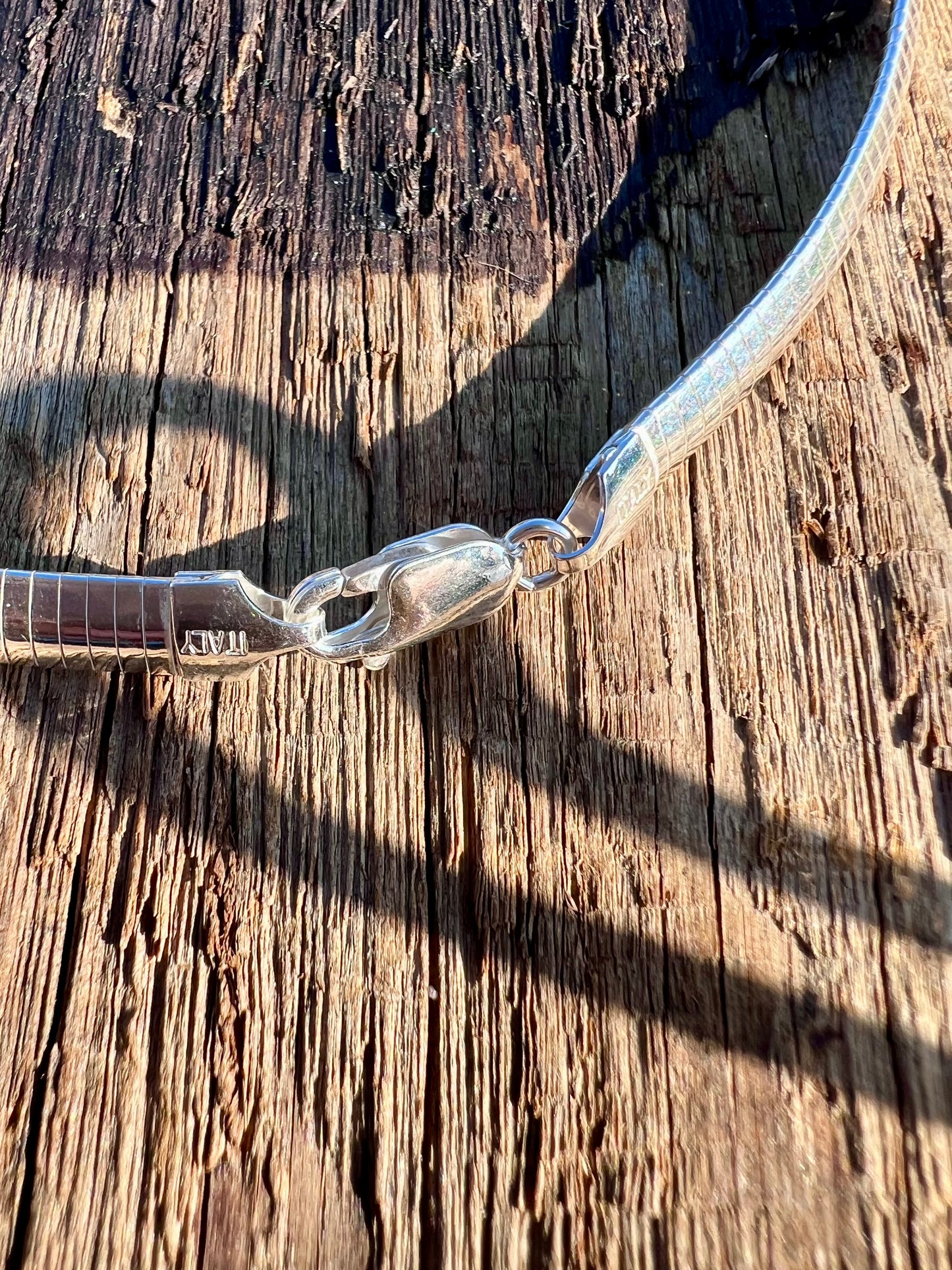 Sterling Silver Heavy Omega 6mm Necklace 16”