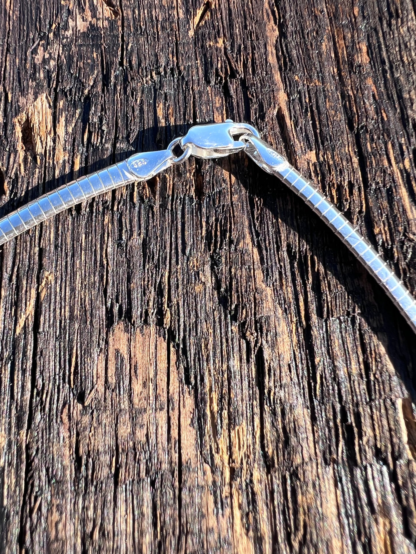 Sterling Silver Heavy Omega 4mm  Necklace 18”