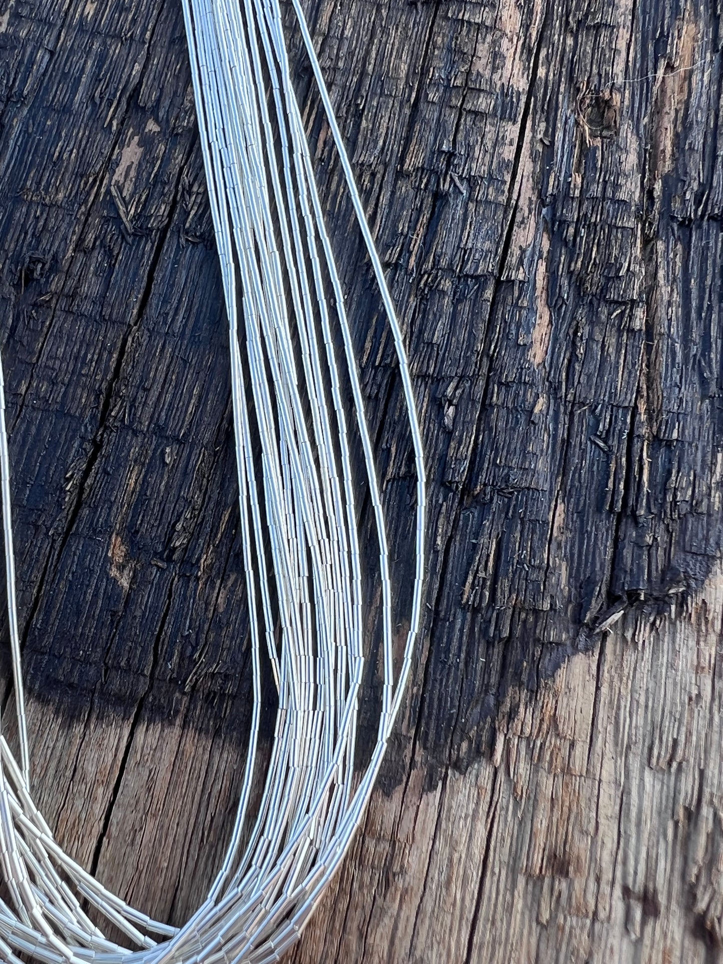 Sterling Liquid Silver Heishi 15-Strand 18-20β
