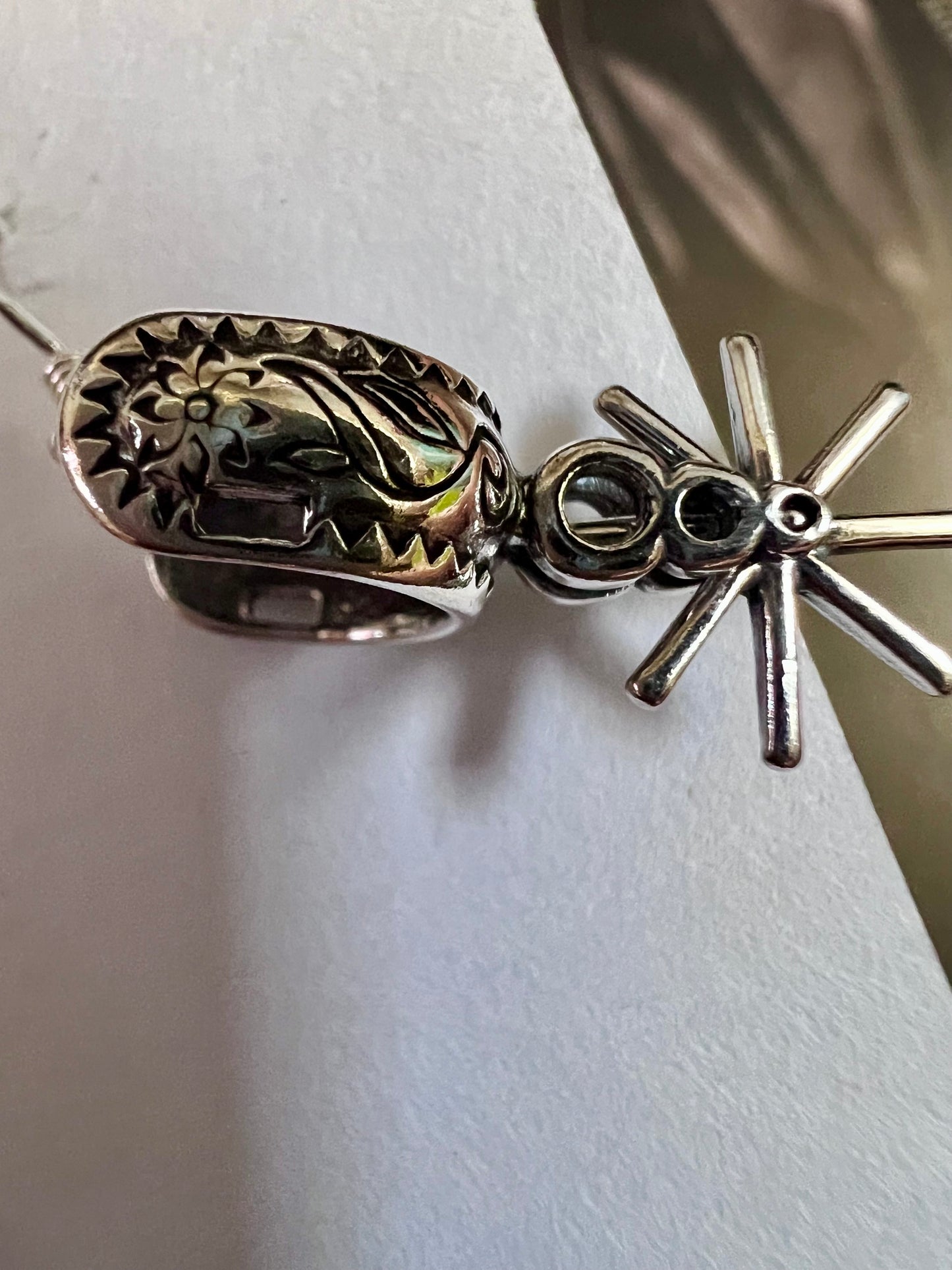 Sterling Silver Spur Dangle Earrings 1.5β