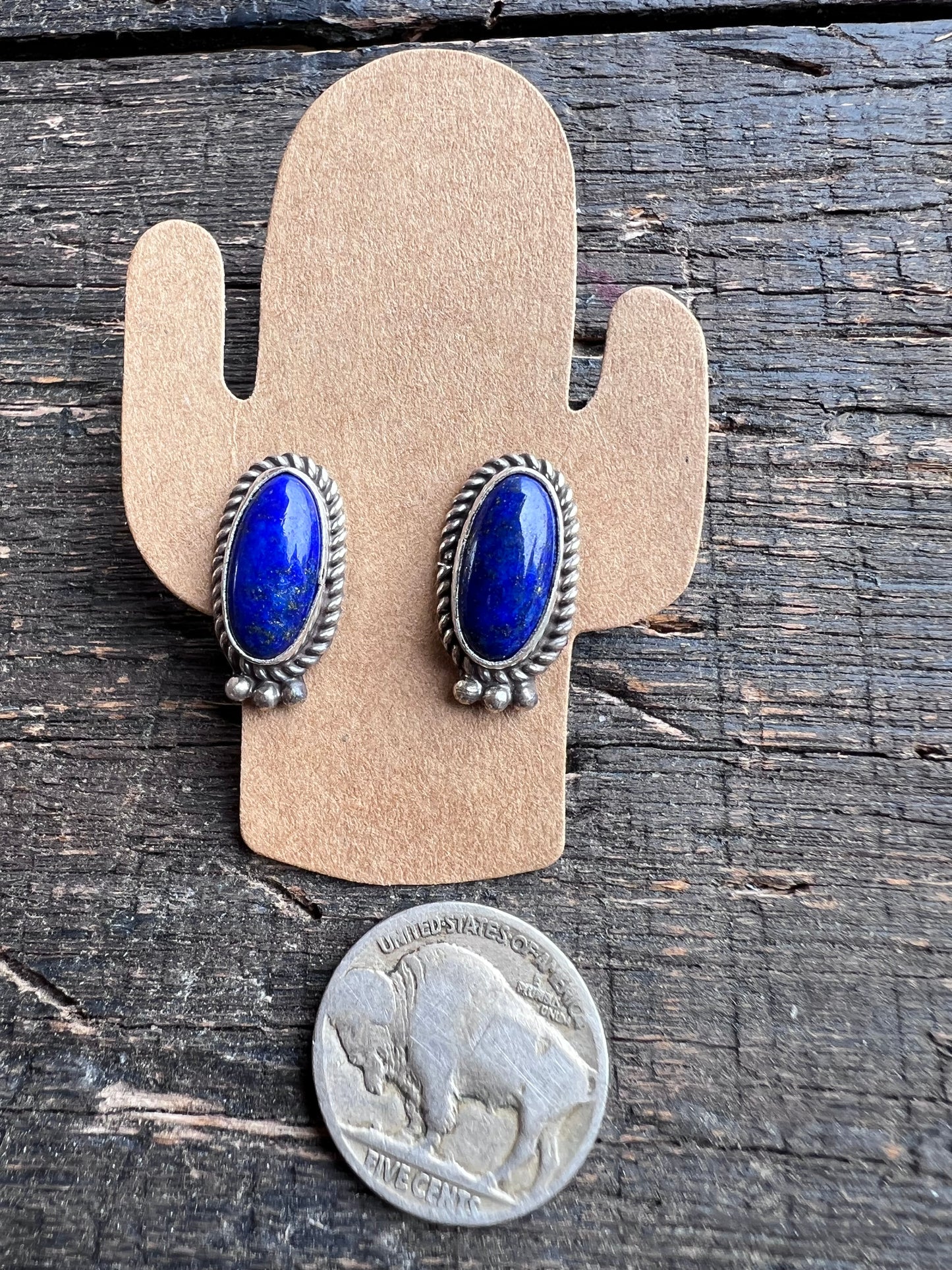 Navajo Handmade Lapis Post Earrings