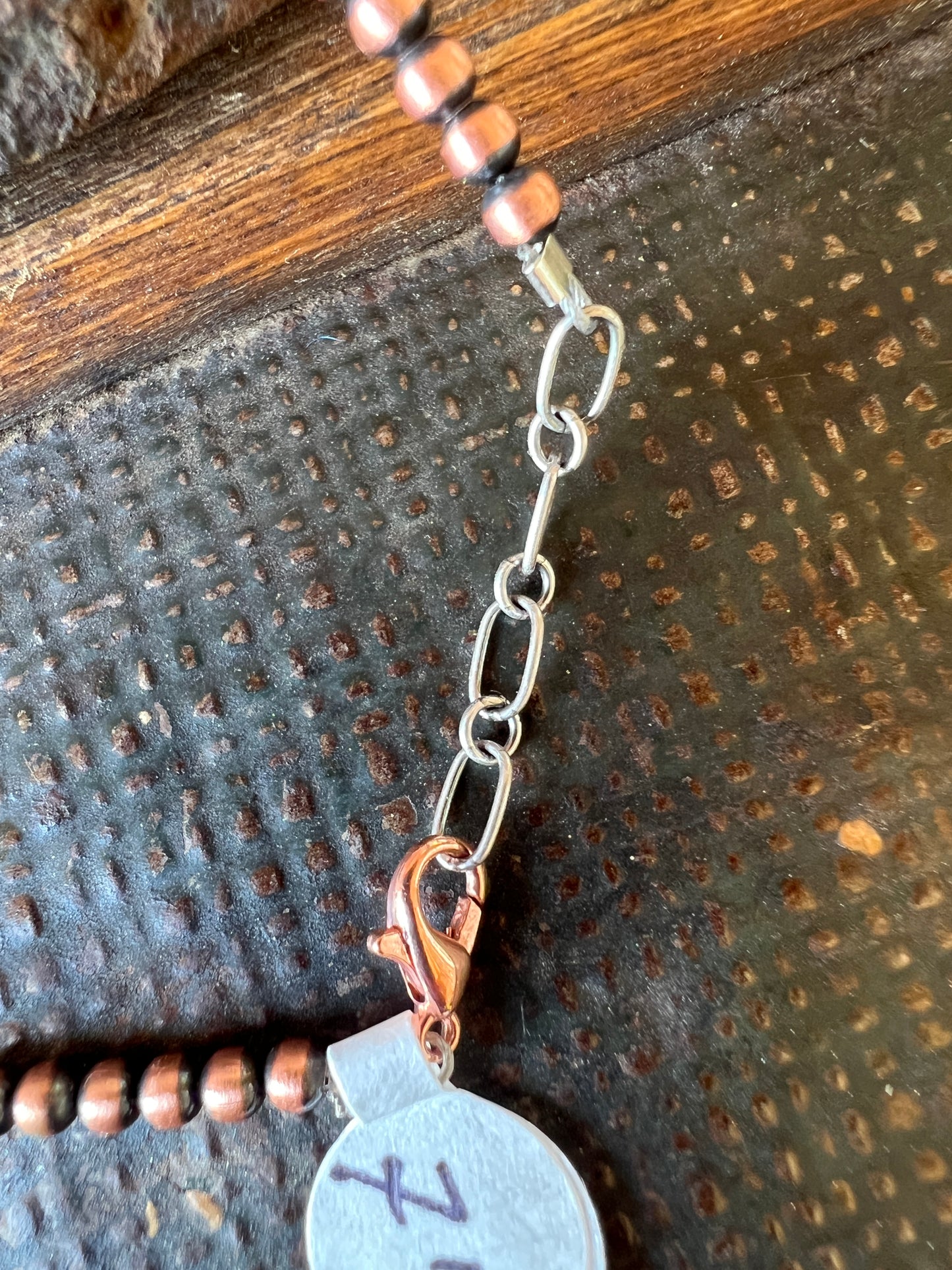 Genuine Copper & Sleeping Beauty Turquoise Beaded Bracelet 7”