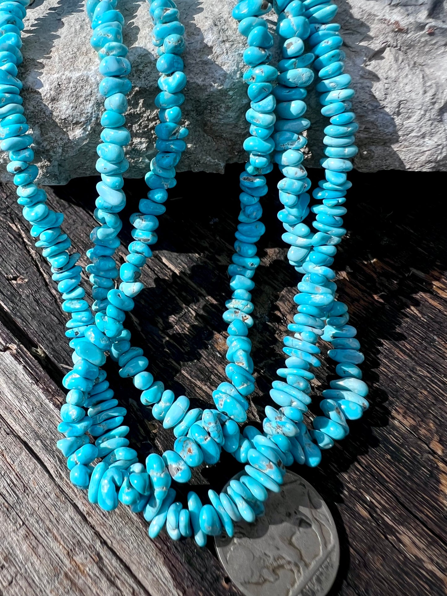 Lone Mountain Turquoise Nugget Single-Strand Necklace 18”