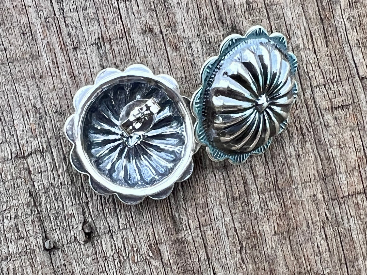 Sterling Concho Post Earrings 3/4β