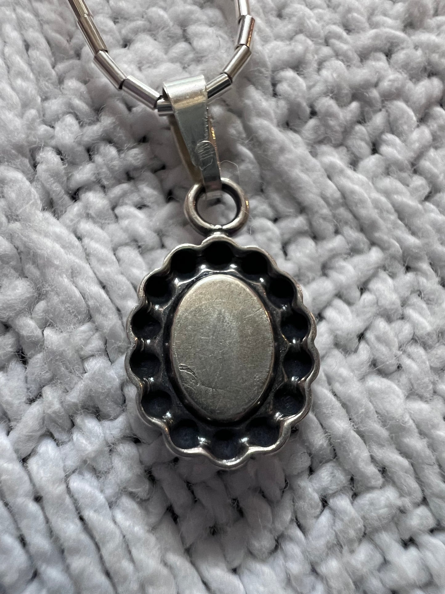 Southwest Sterling Liquid Silver Necklace & Tyrone Turquoise Pendant