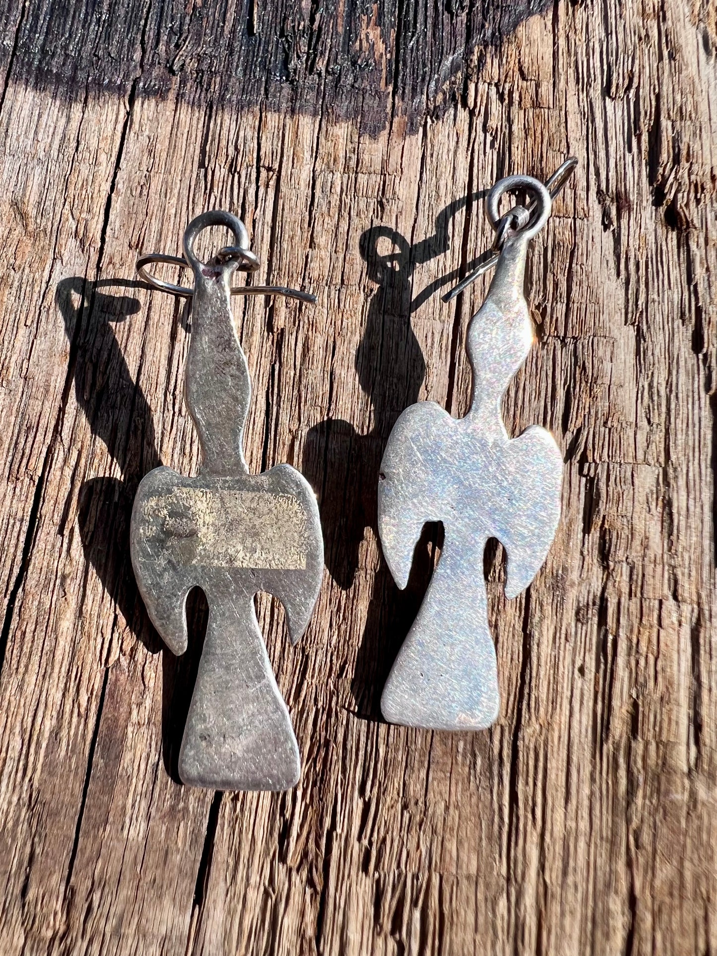 Vintage Native American Handmade Sterling & Turquoise Thunderbird Dangles 2.5β