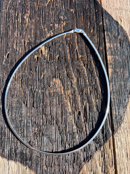 Sterling Silver Heavy Omega 3mm Necklace 16β
