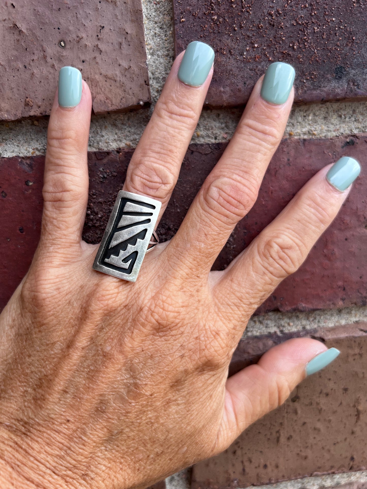 Vintage Native American Hopi Handmade Sterling Ring Sz 6.25