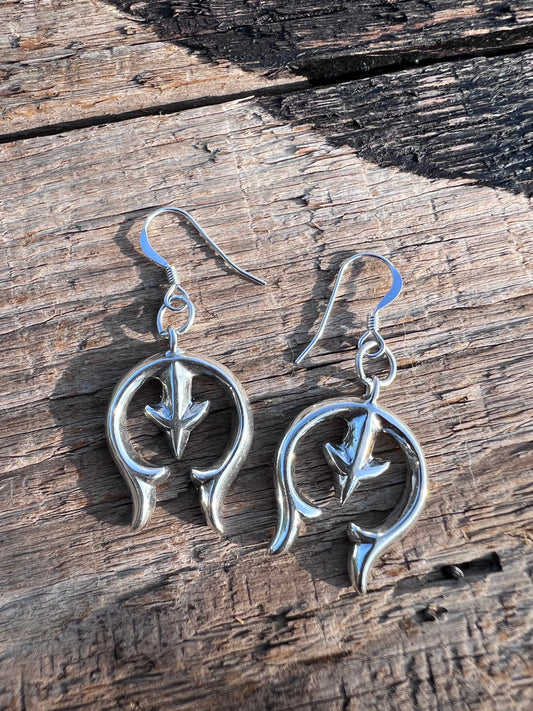 Sterling Silver Naja Dangle Earrings 1 5/8β x 6/8β