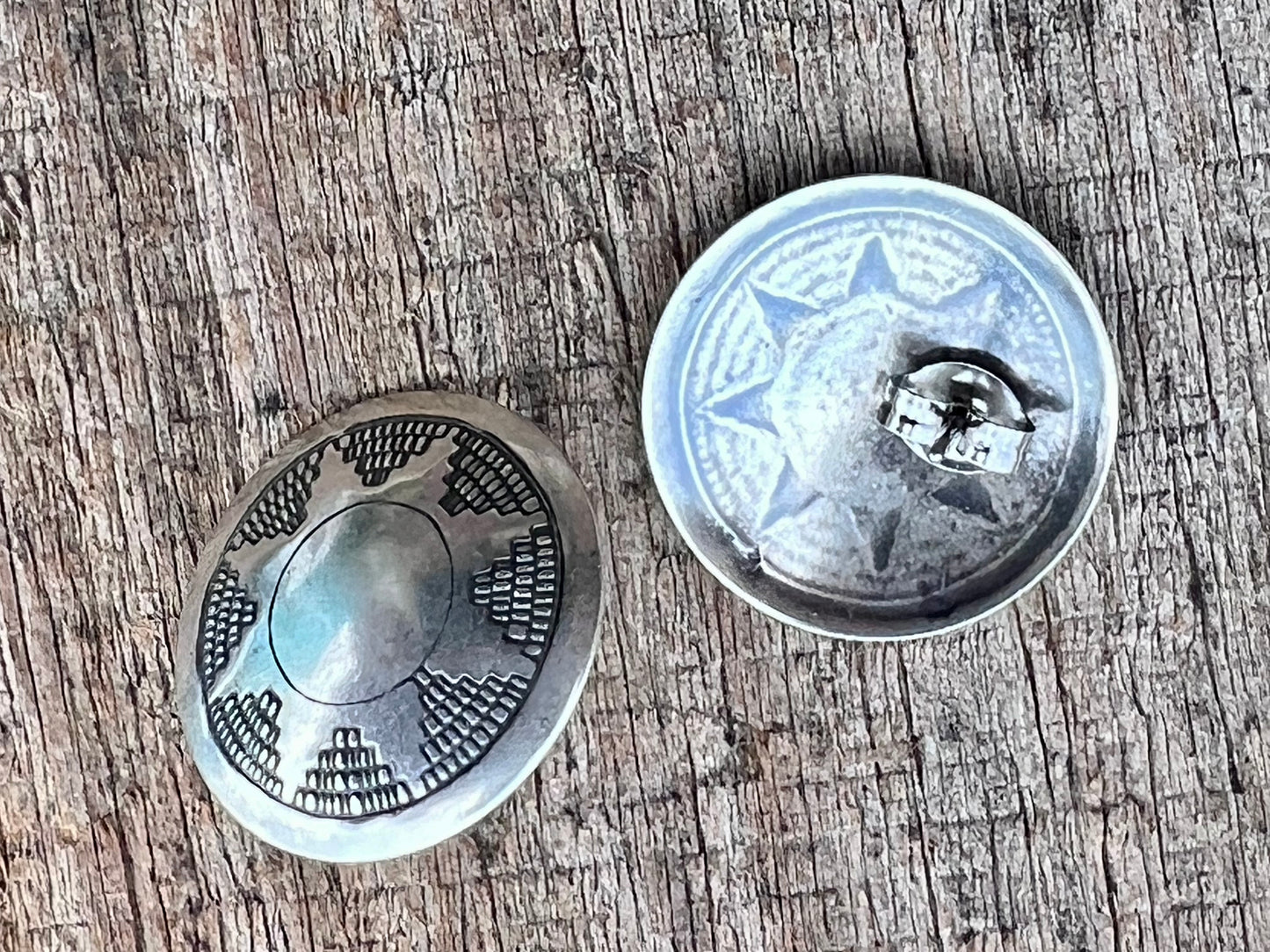 Sterling Concho Post Earrings 3/4β