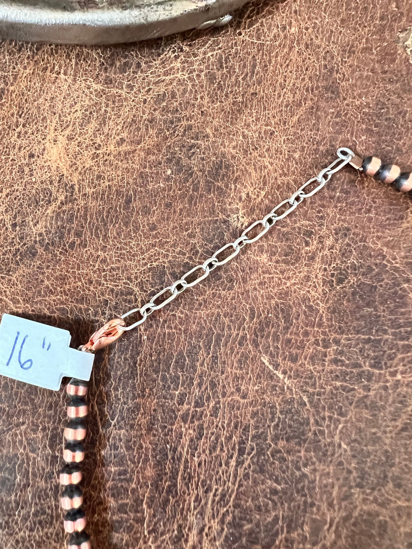 Copper & Campitos Turquoise 4-8mm Bead Necklace 16-18β
