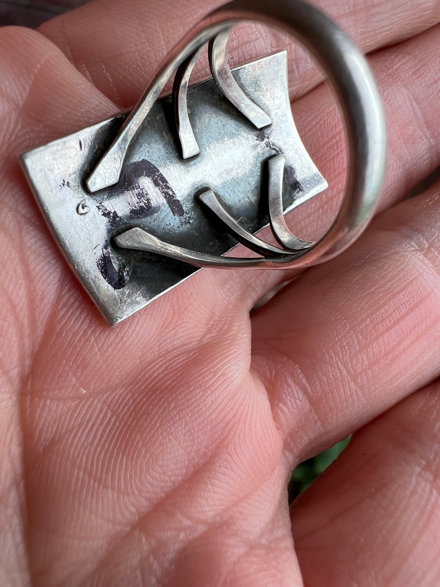Vintage Native American Hopi Handmade Sterling Ring Sz 6.25