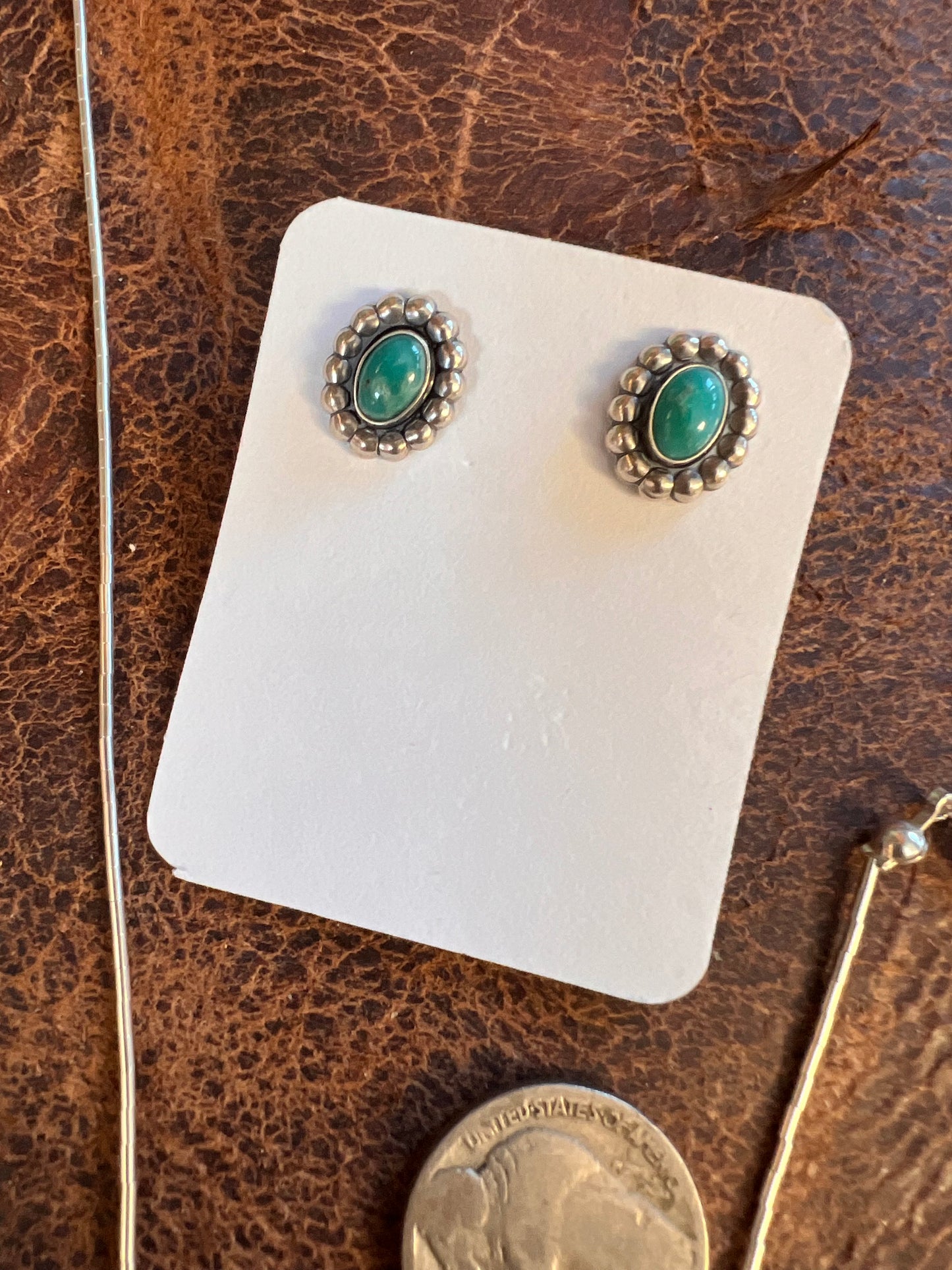 Sterling Liquid Silver & Tyrone Turquoise Necklace, Bracelet & Earring Set