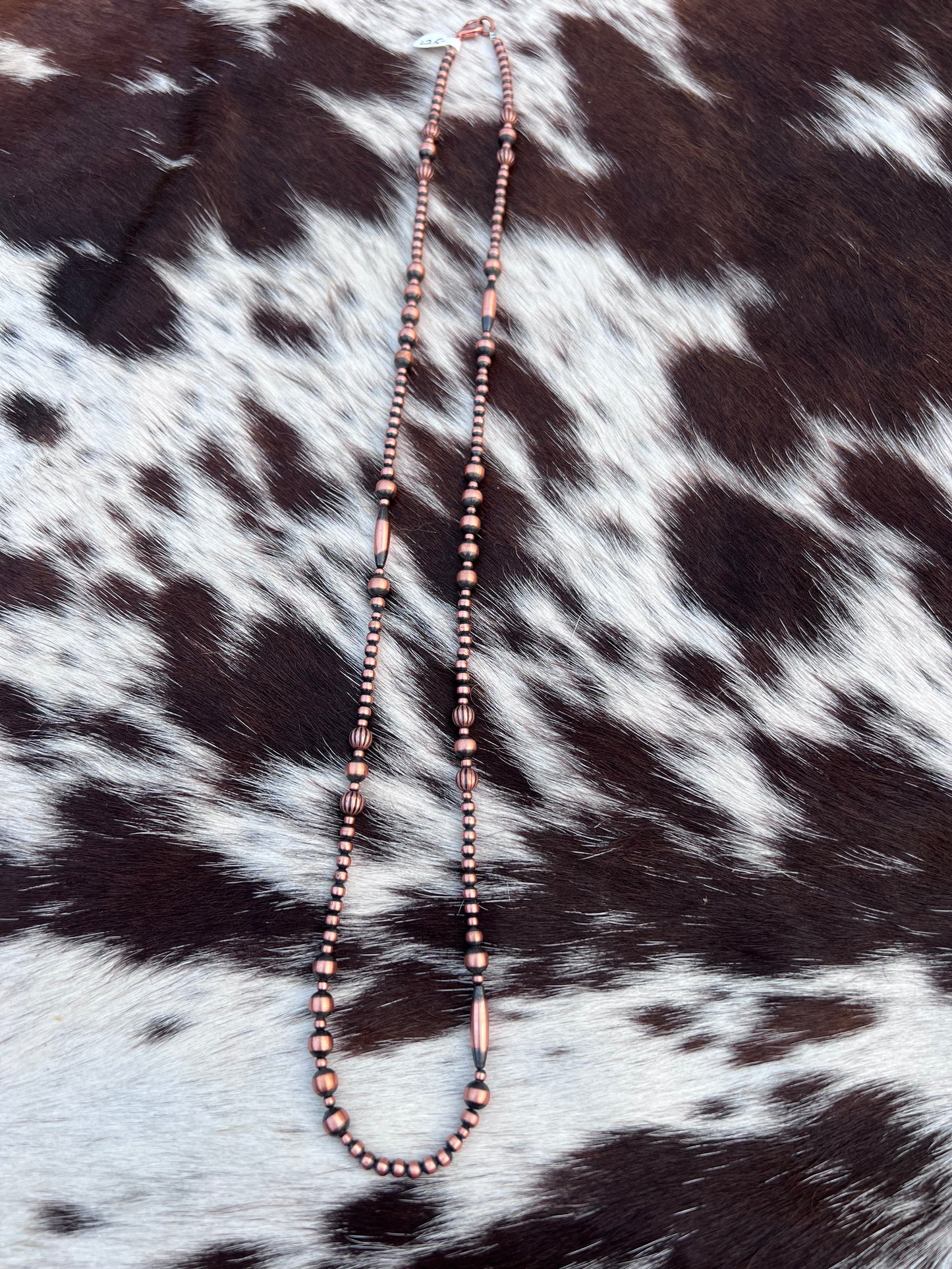 Genuine Oxidized Copper Bead 3-6mm Bead Necklace 30β