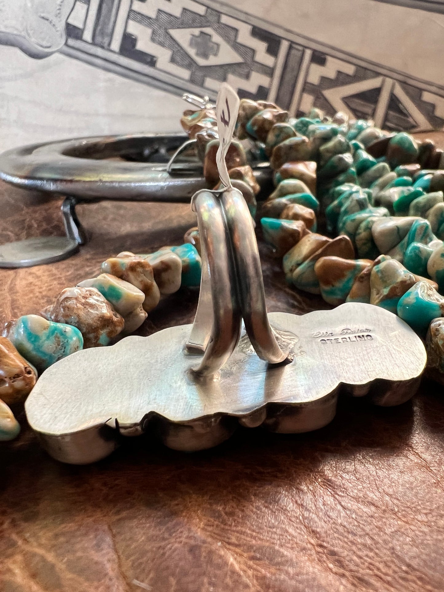 Navajo Handmade by Ella Peter Fox Turquoise 6-stone Ring Sz 7.5