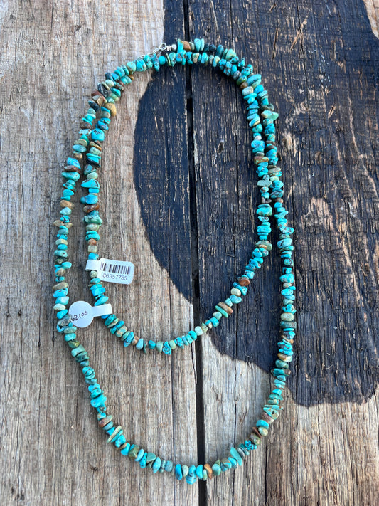 Turquoise Necklace- Sterling Clasp 38β