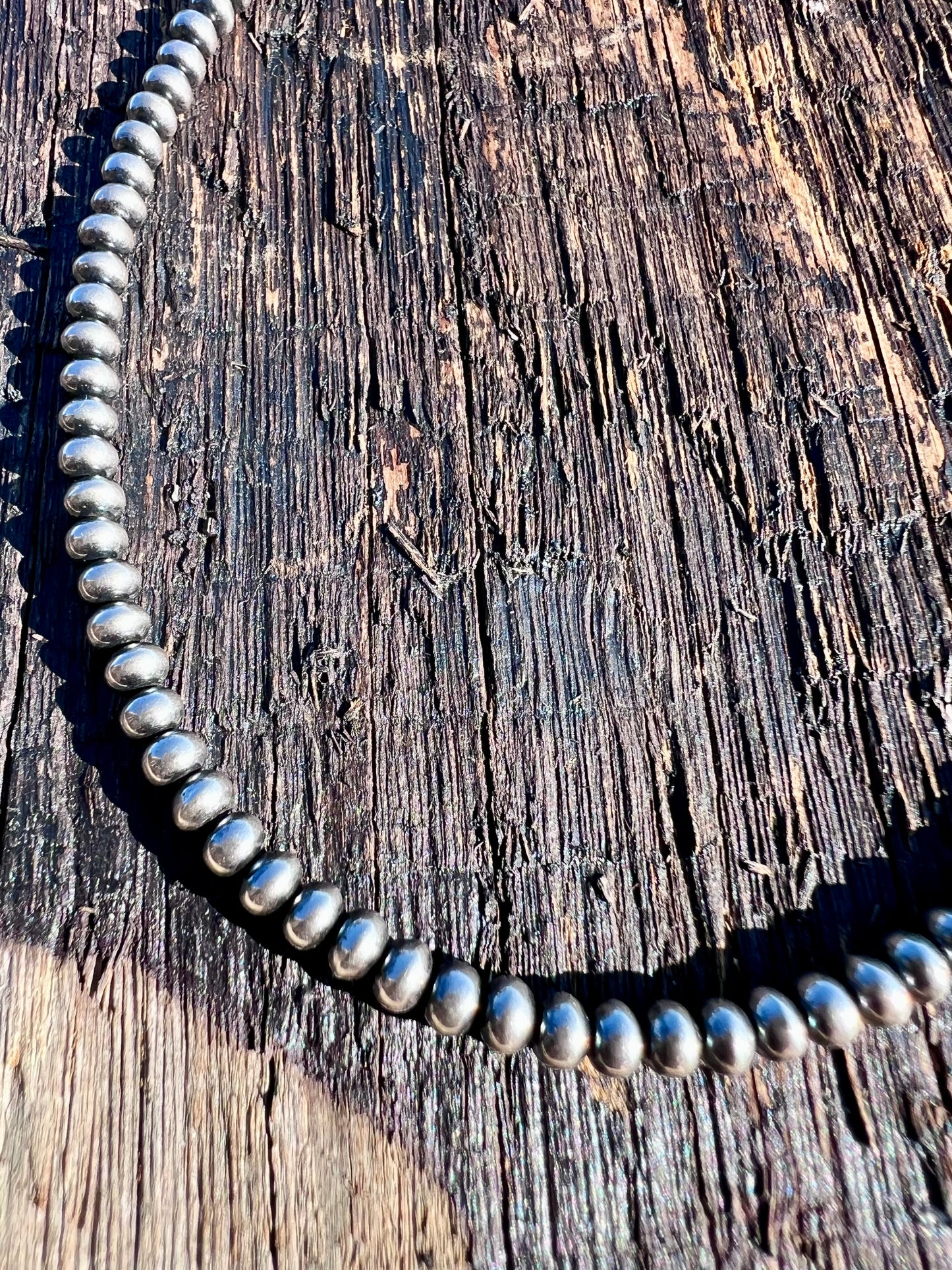Sterling Oxy Rondelle Bead 4mm Necklace 14β