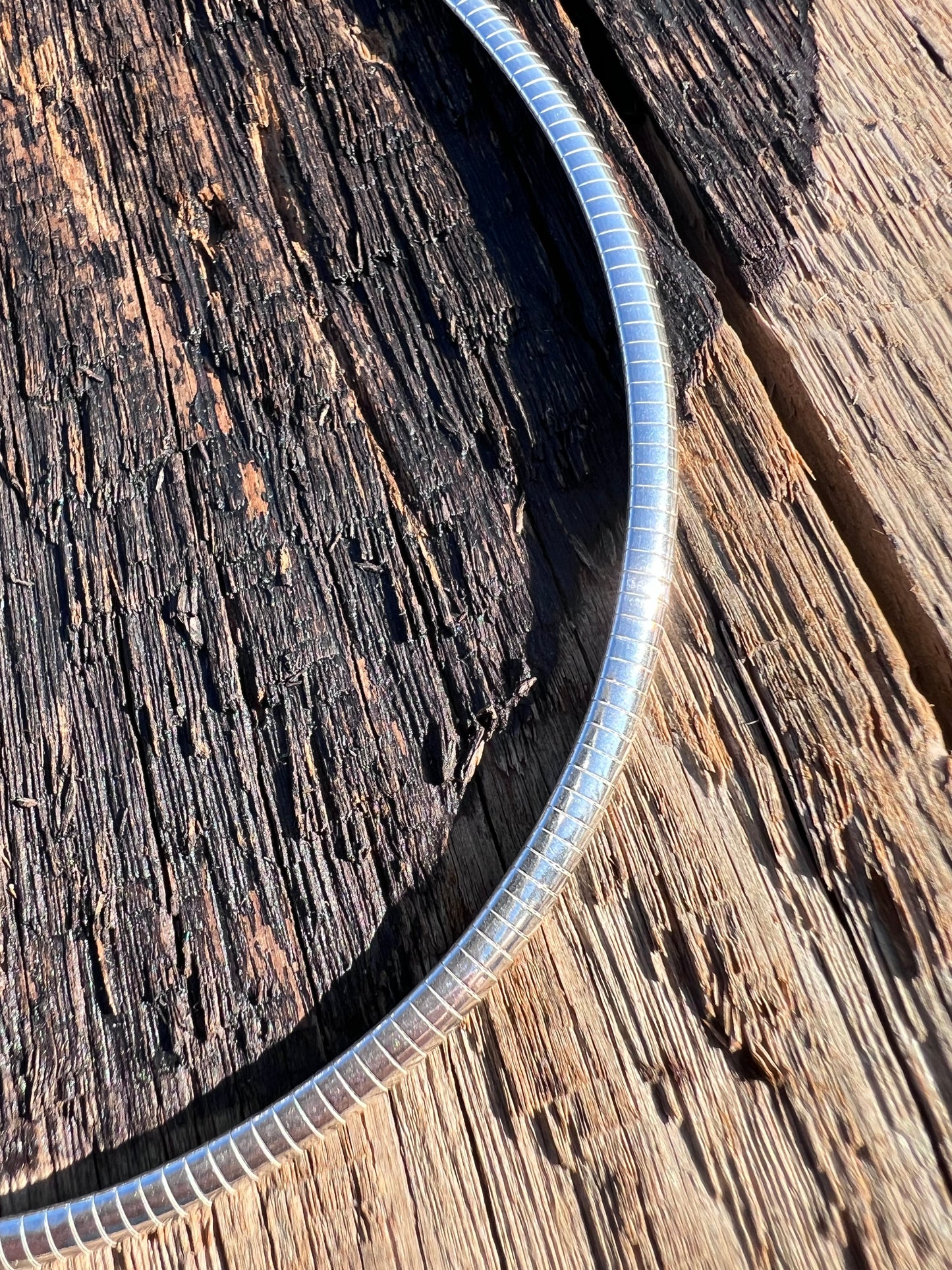 Sterling Silver Heavy Omega 4mm  Necklace 18”
