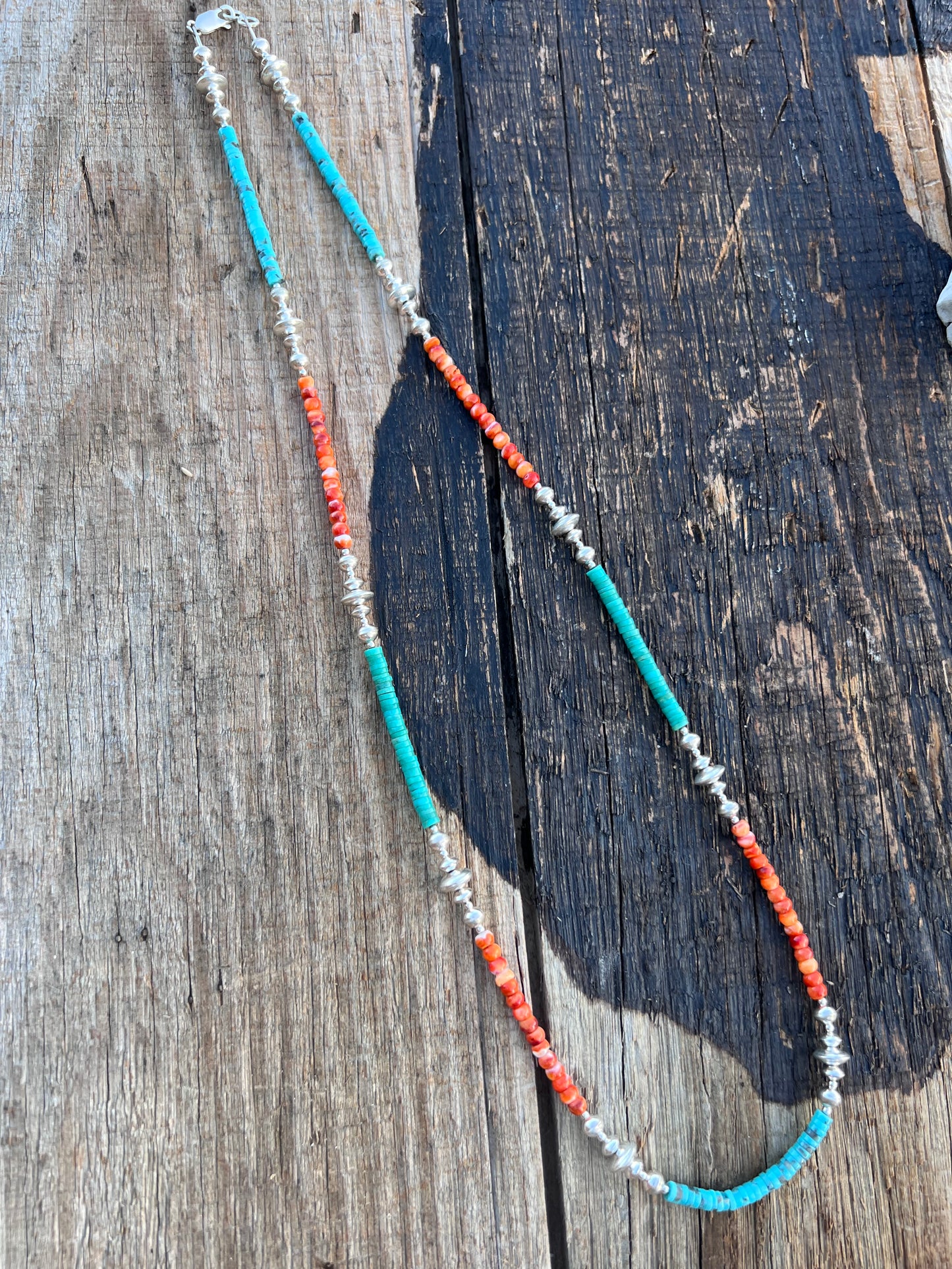 Campitos Turquoise & Sterling Bead 4-8mm Necklaces 27β