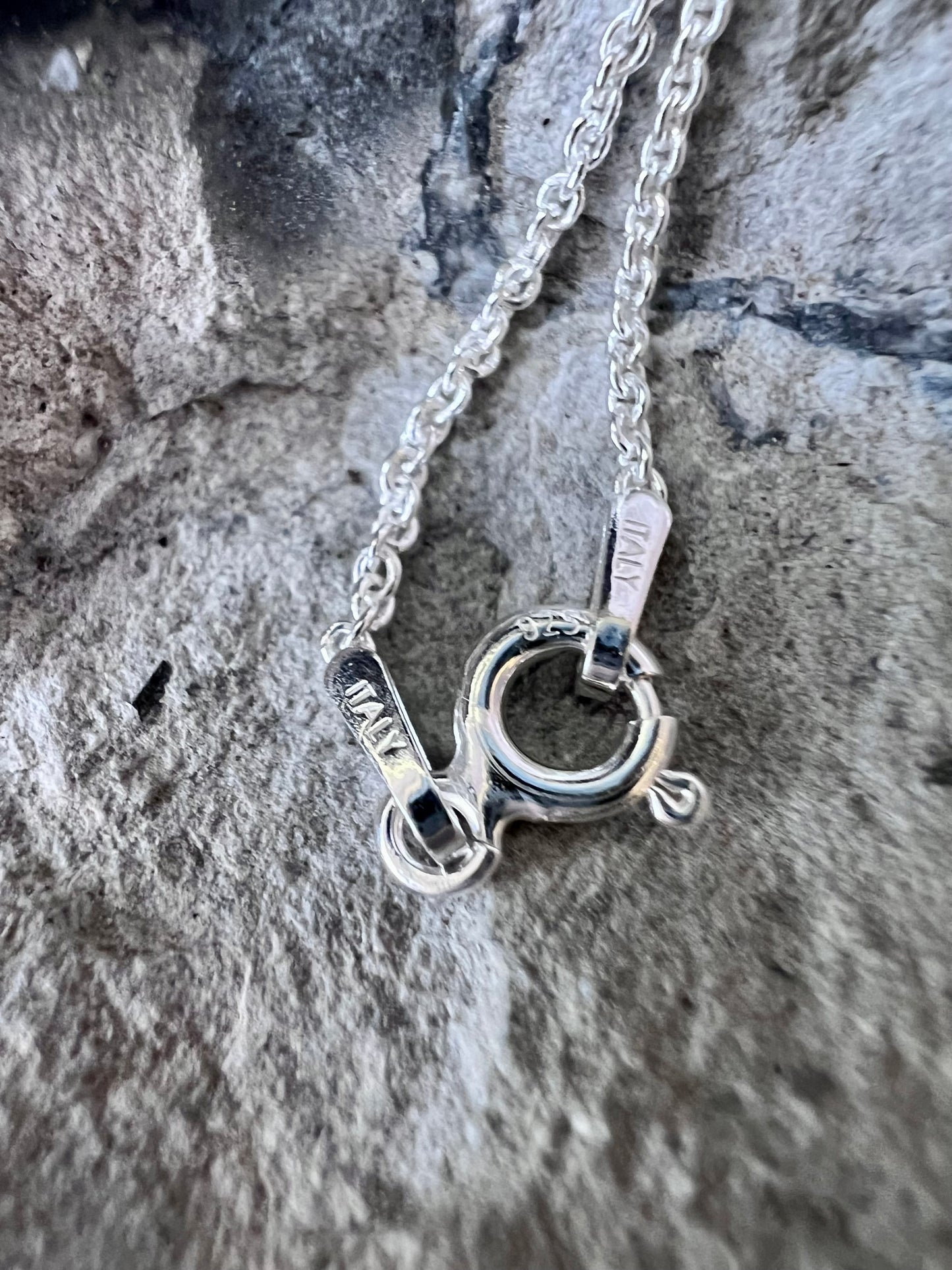 Sterling Silver High-shine Dainty Rolo Chain Necklace 18” (made in Italy)