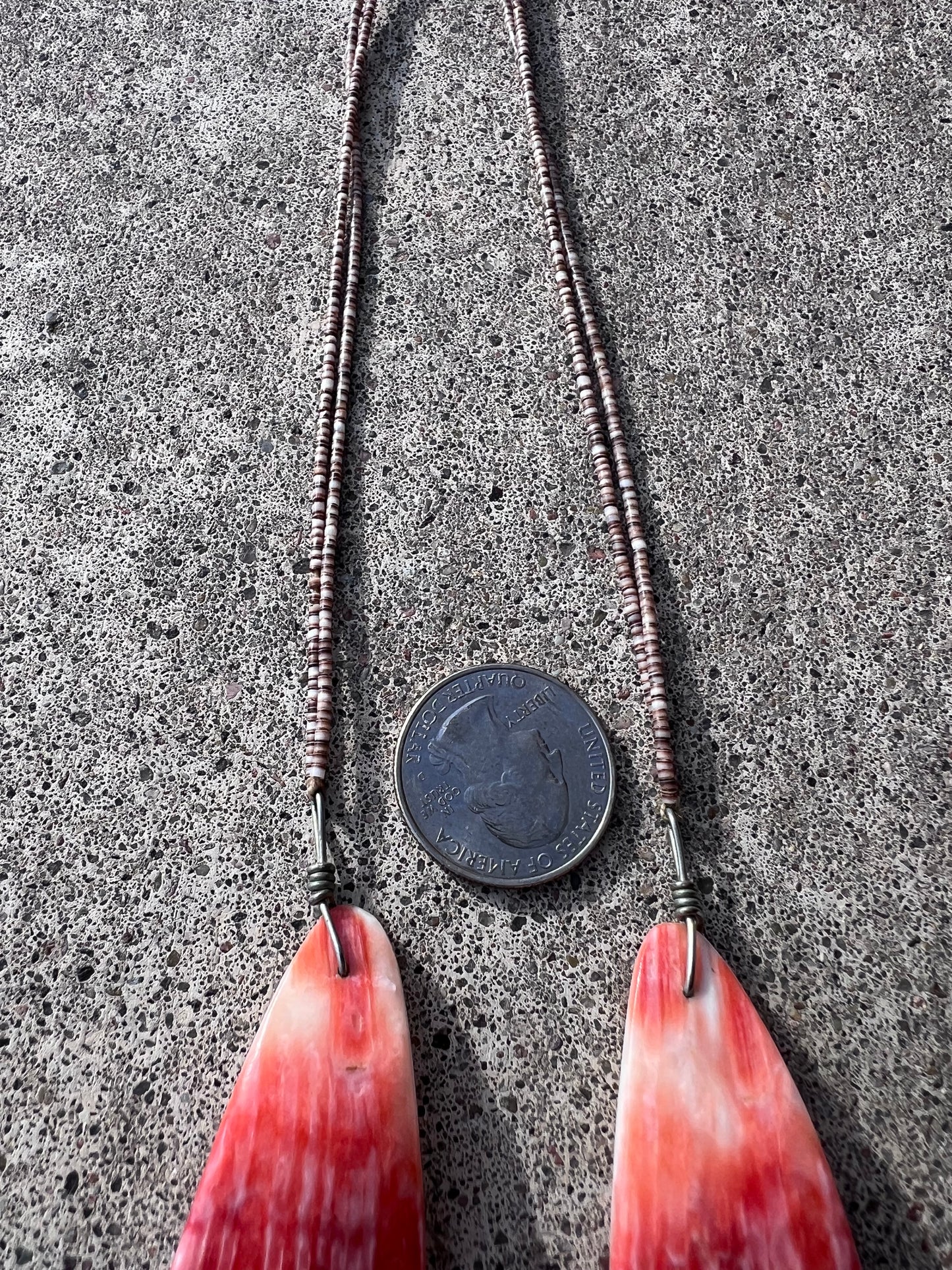 Vintage Santo Domingo Pueblo Handmade Spiny Oyster & Shell Heishi Necklace