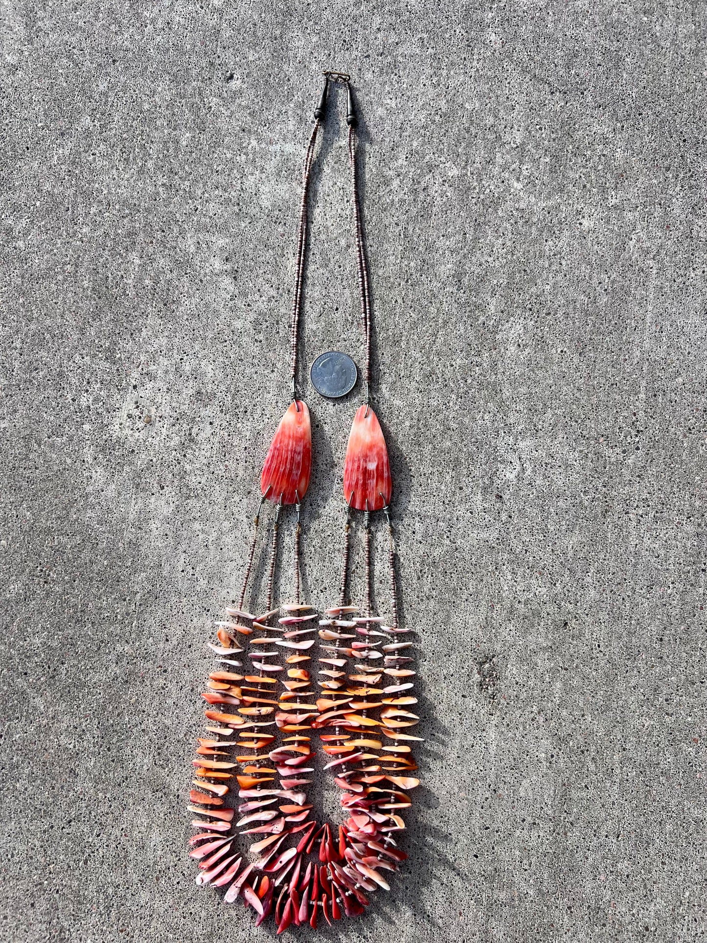 Vintage Santo Domingo Pueblo Handmade Spiny Oyster & Shell Heishi Necklace