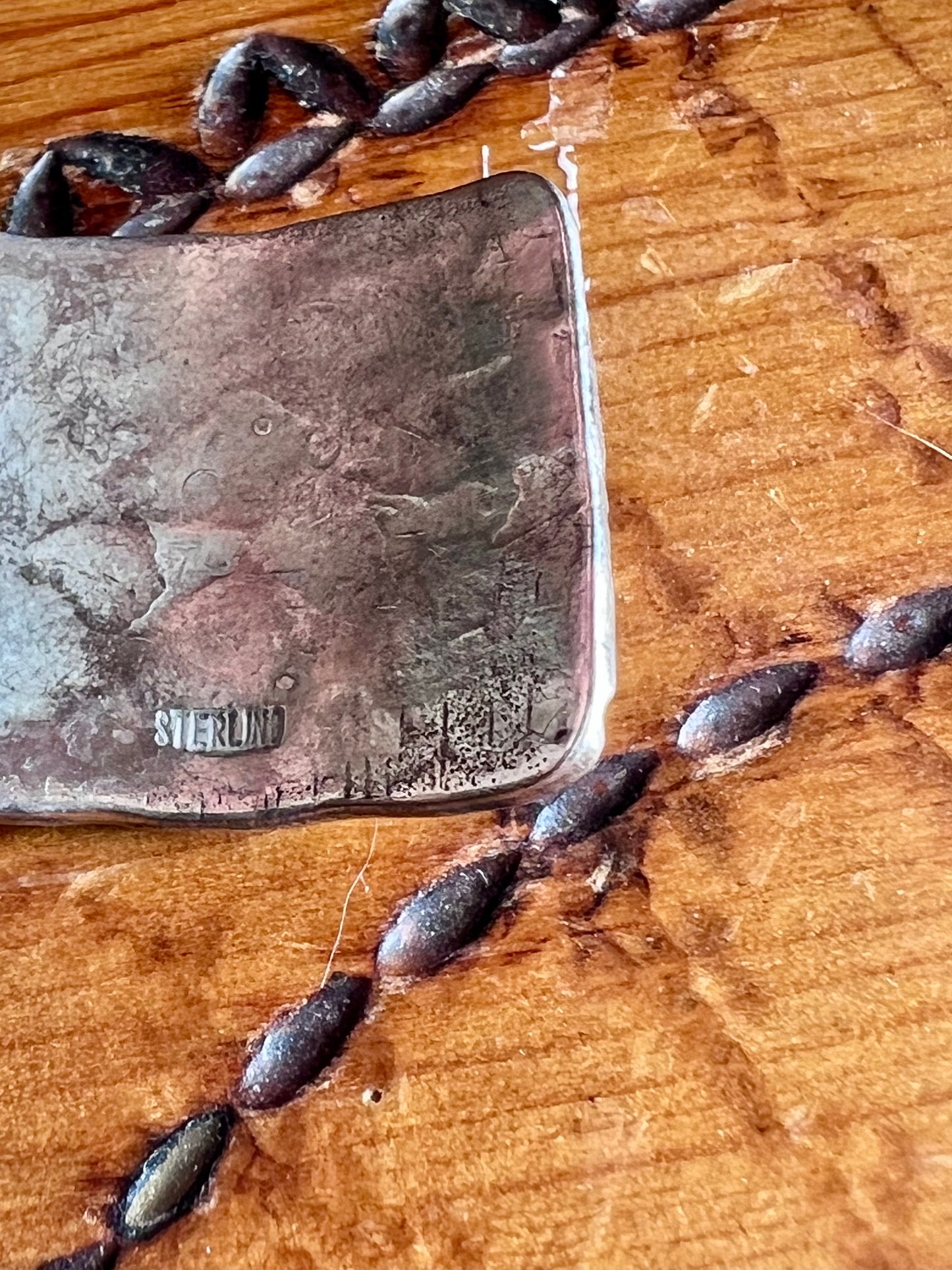 Vintage Native American Handmade Sterling Stamped Design Cuff Sz 7 1/4”