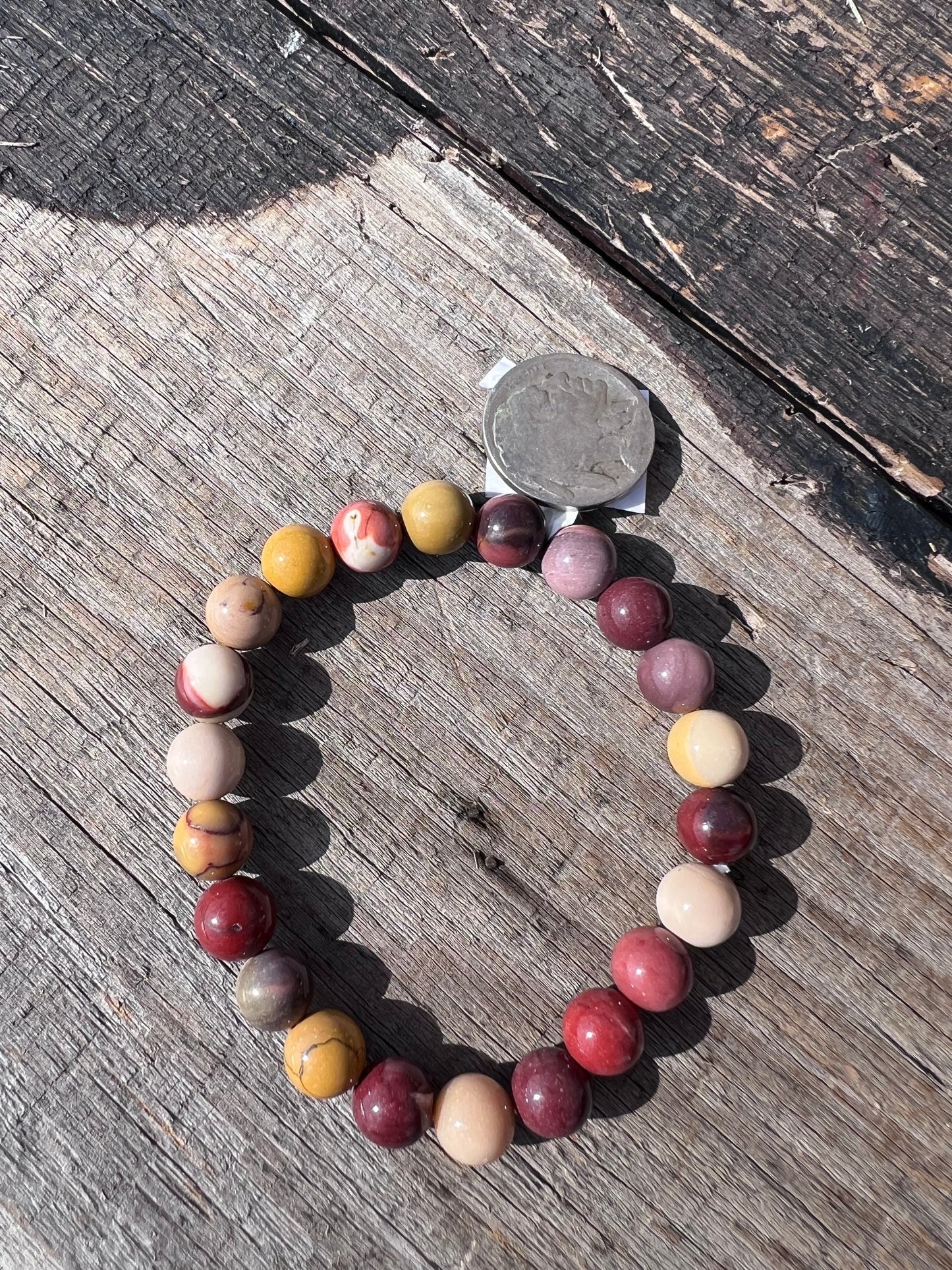 Mookaite Jasper Bead 8mm Stretch Bracelet Sz 7β