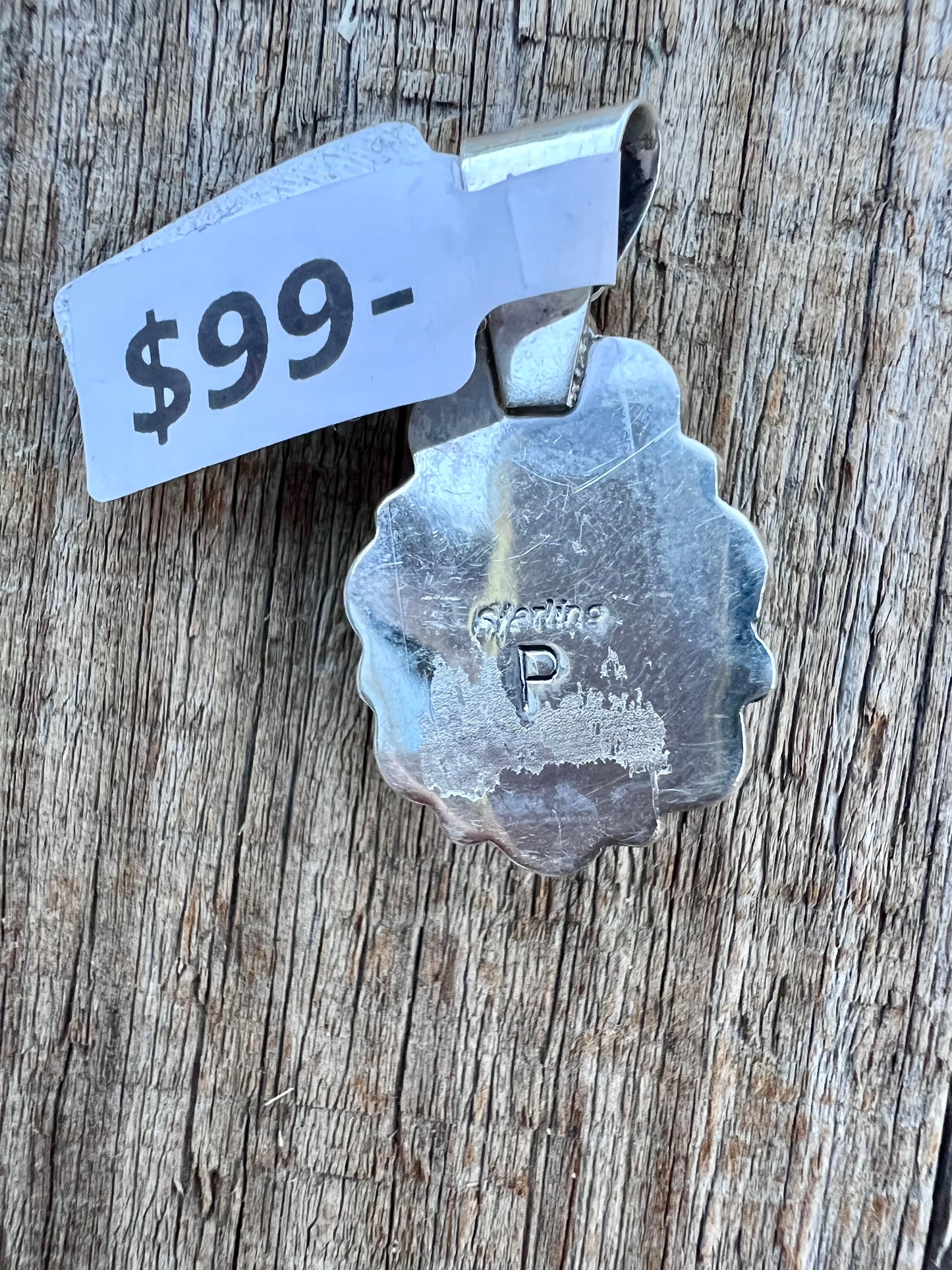 Native American Handmade by Prescilla Smith. Sterling & Purple Spiney Pendant 1.25β