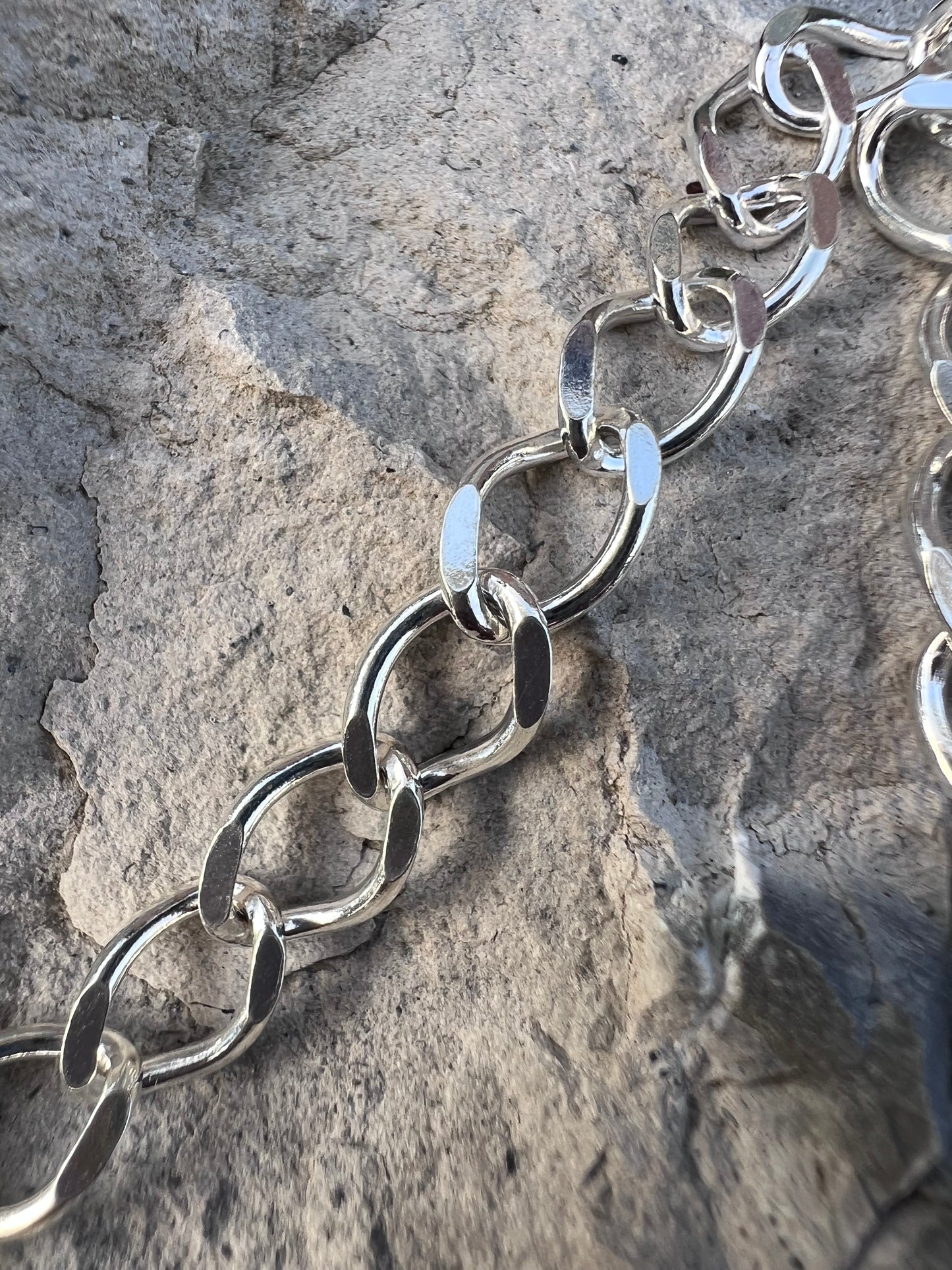 Sterling Silver (made in Italy) High-shine Link Bracelet Sz 7.5”
