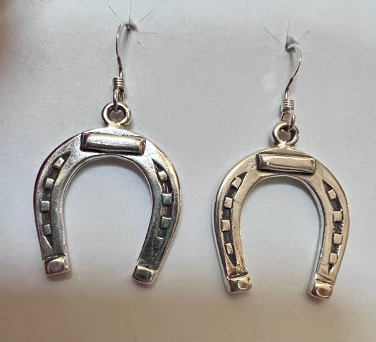Sterling Silver Horse Shoe Earrings 1.5β