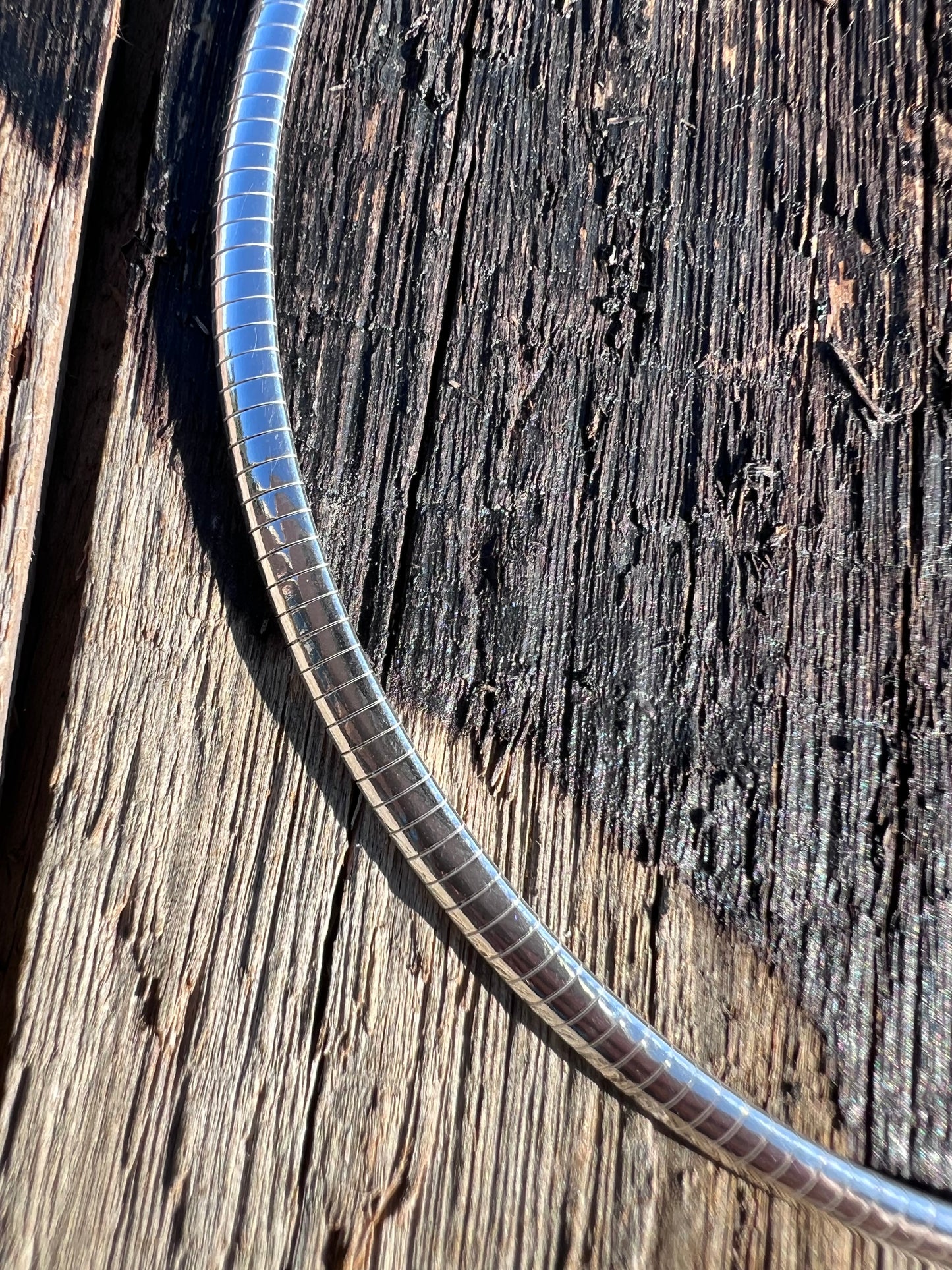 Sterling Silver Heavy Omega 4mm  Necklace 18”