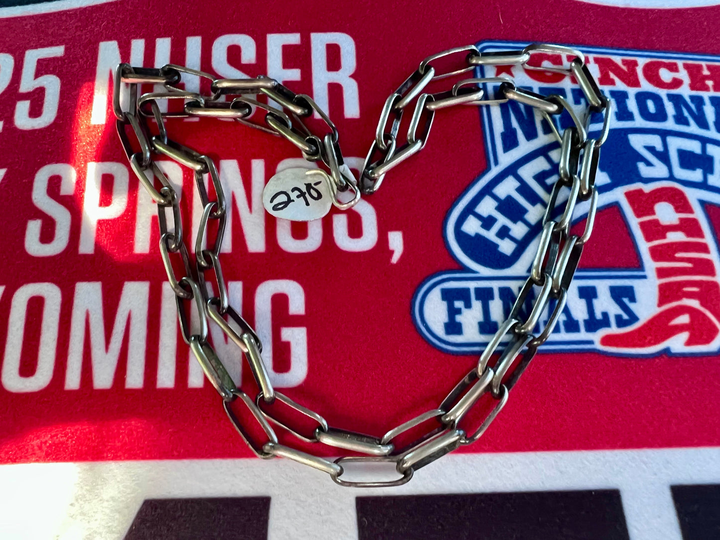 Handmade Sterling Heavy Paperclip Chain Necklace 24”