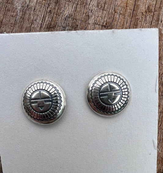Sterling Zuni Sunface Post Earrings 1/2β