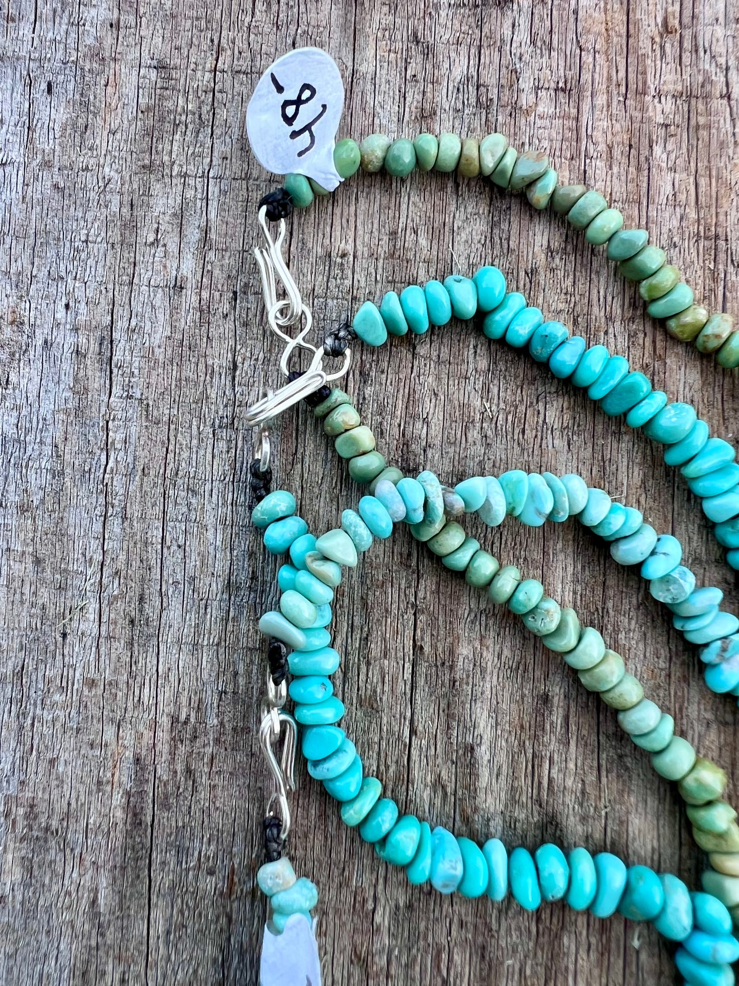 3 Single-Strand 19β Campitos Turquoise Necklaces w/ Sterling Clasp