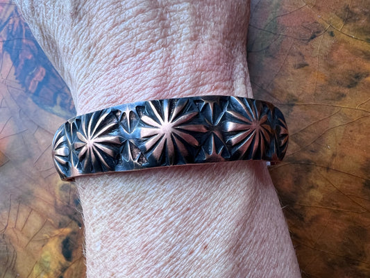 Native American Handmade by J. Tahe Handmade Copper Star Shot Cuff