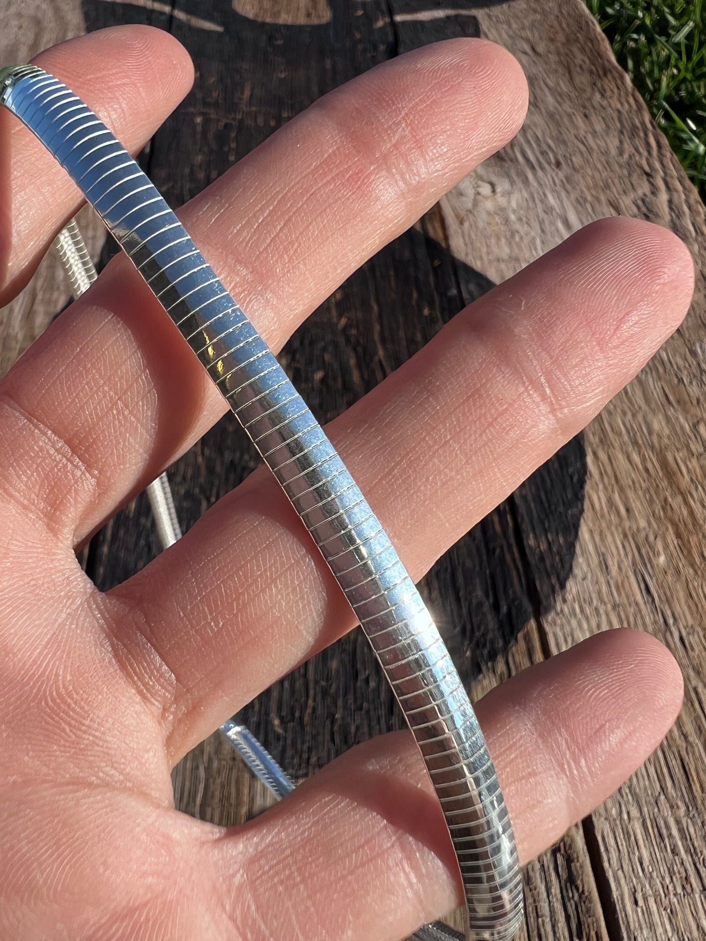 Sterling Silver Heavy Omega 6mm Necklace 16”