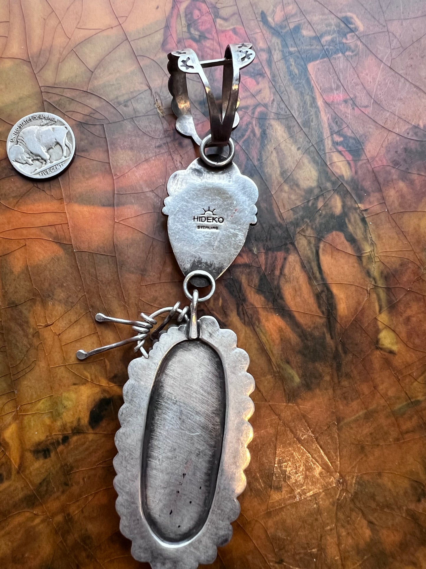 Southwest Handmade Moonstone & Sky-horse Turquoise Pendant